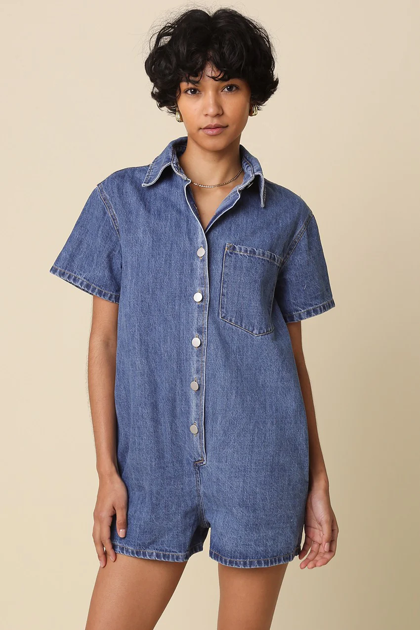 Denim T-Shirt Romper - Image 6