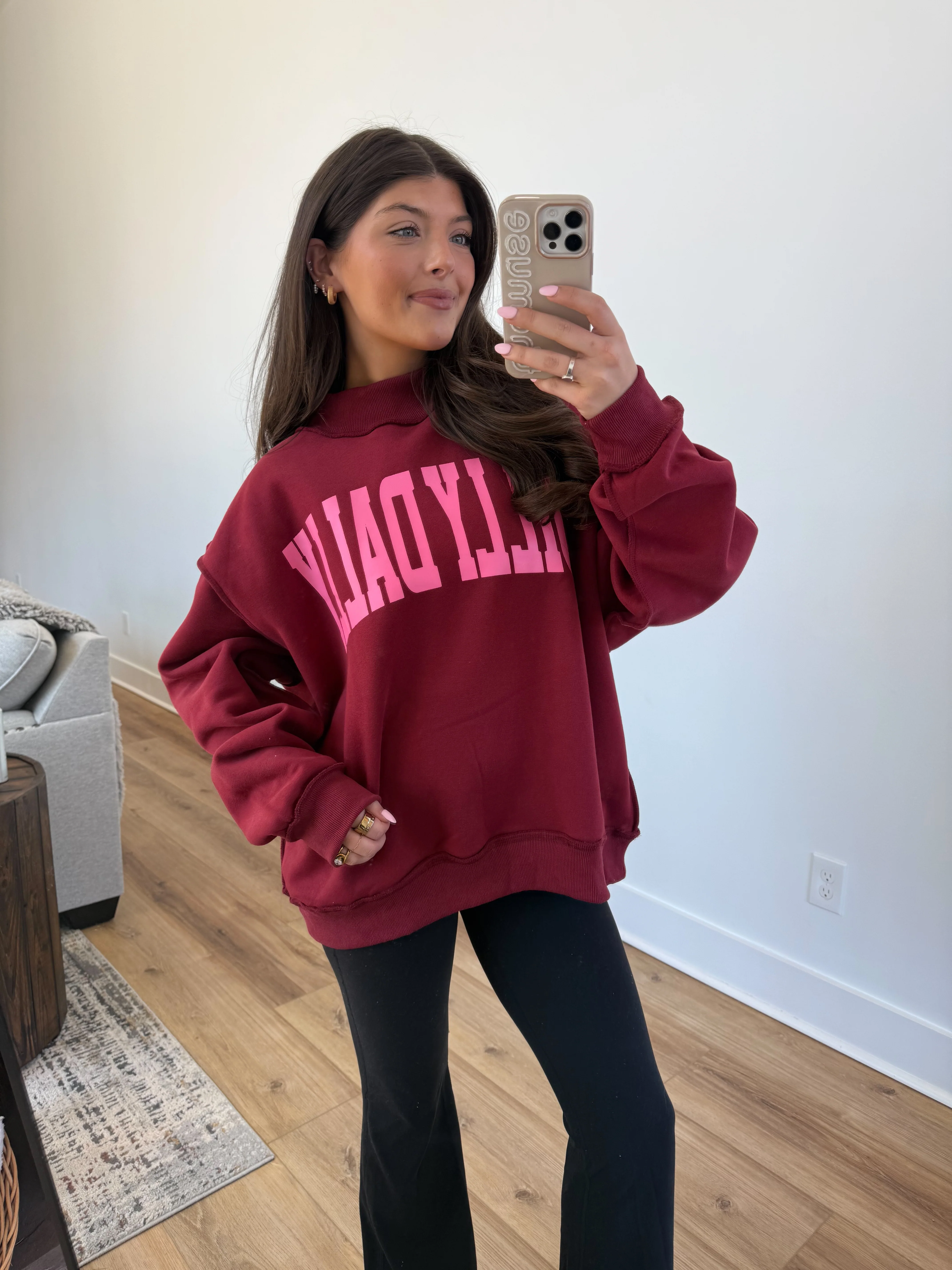 Dilly Dally Mockneck (Burgundy) - Image 3