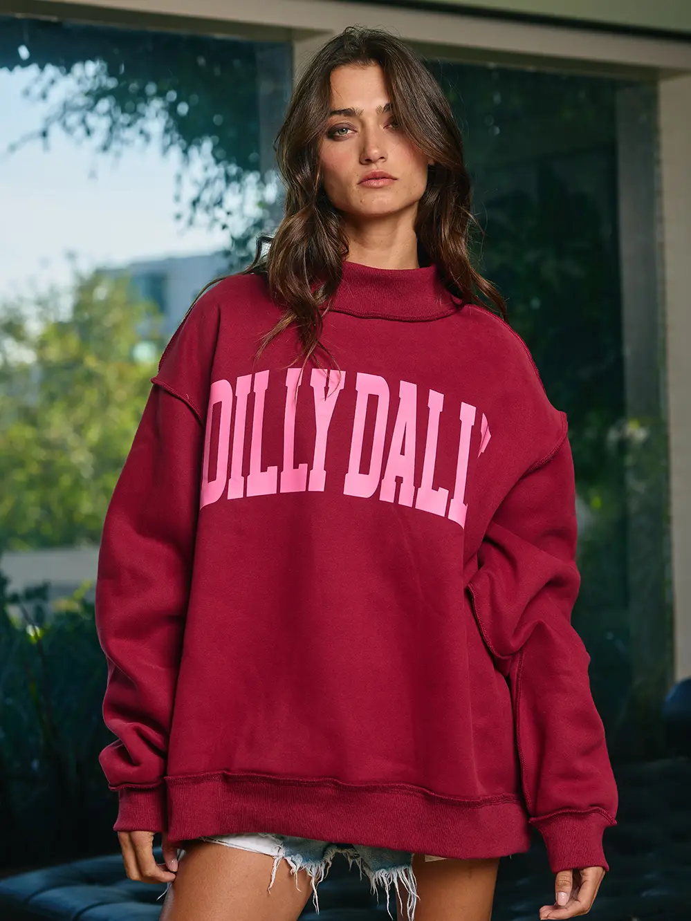 Dilly Dally Mockneck (Burgundy) - Image 6