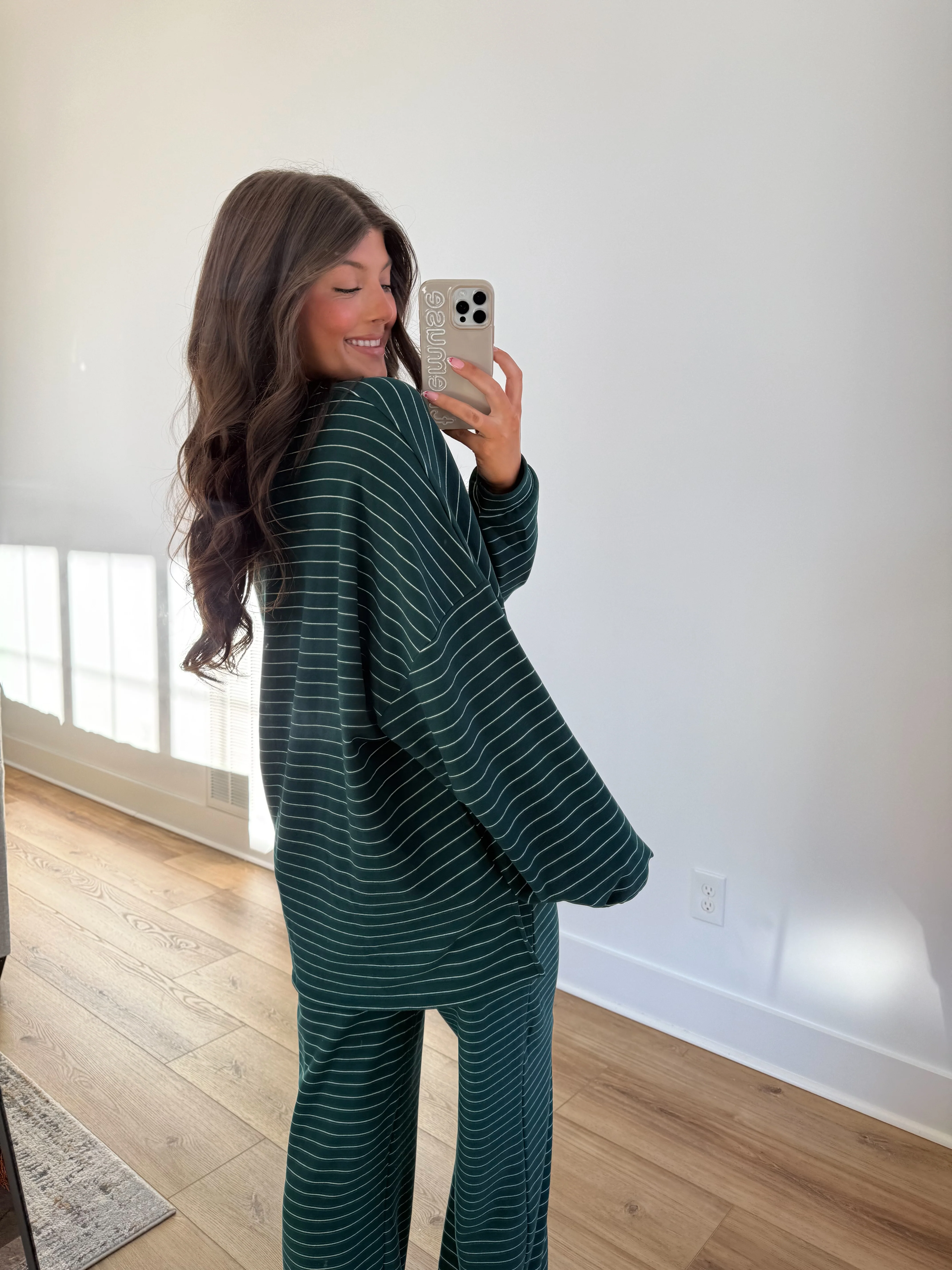 Elsie Fleece Pullover (Green/White) - Image 5
