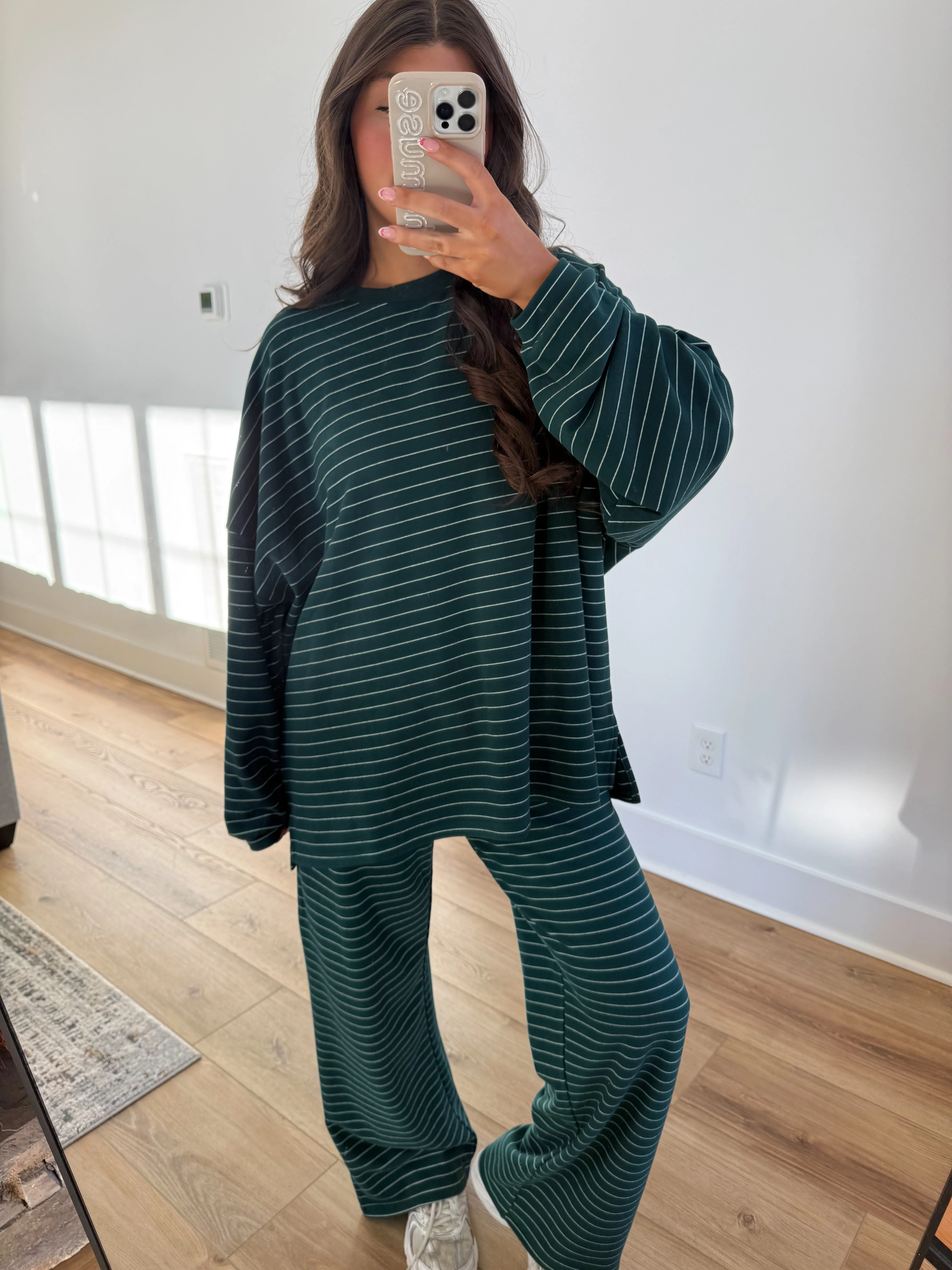 Elsie Fleece Pullover (Green/White) - Image 6