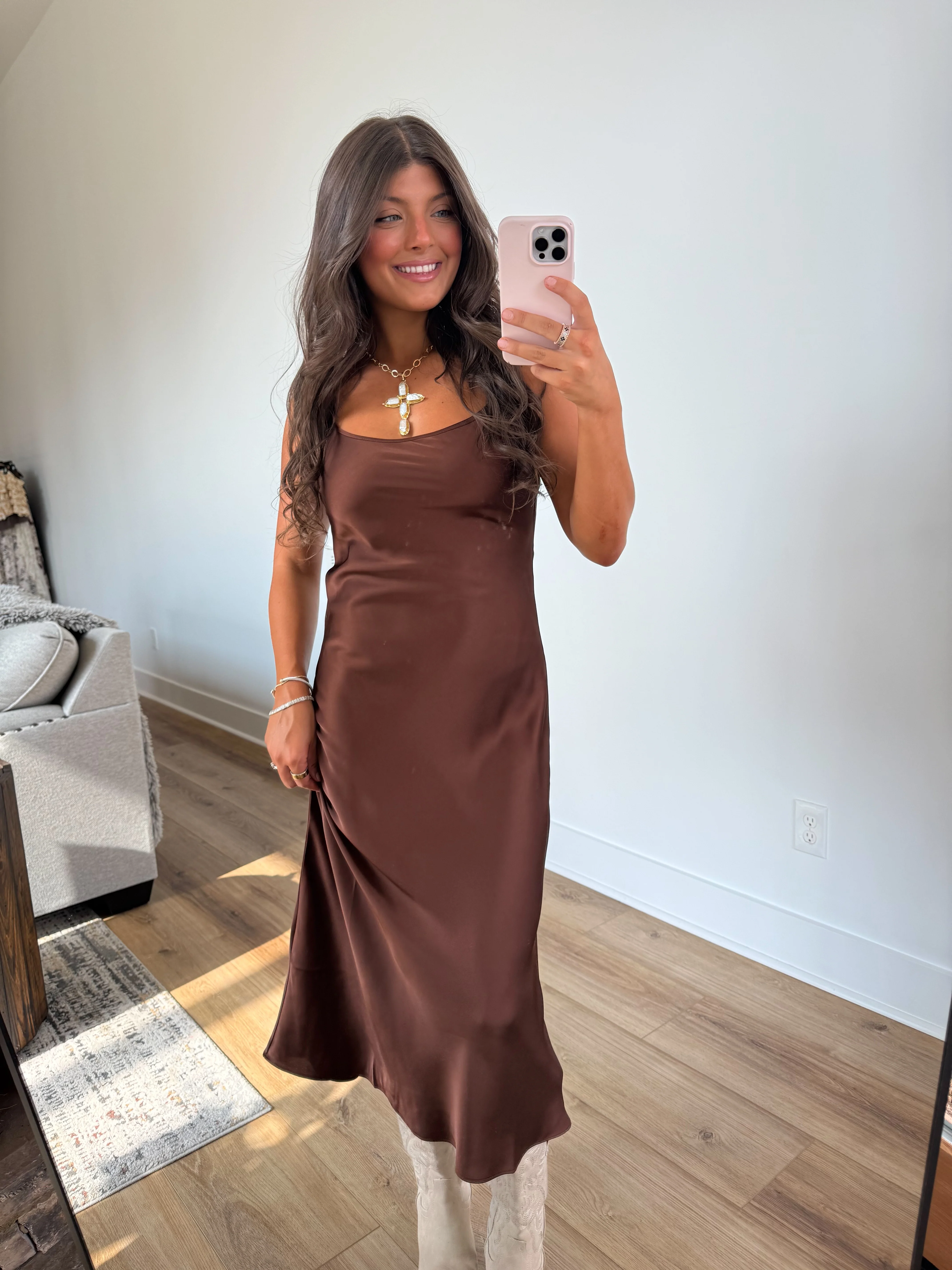 Espresso Slip Dress - Image 3