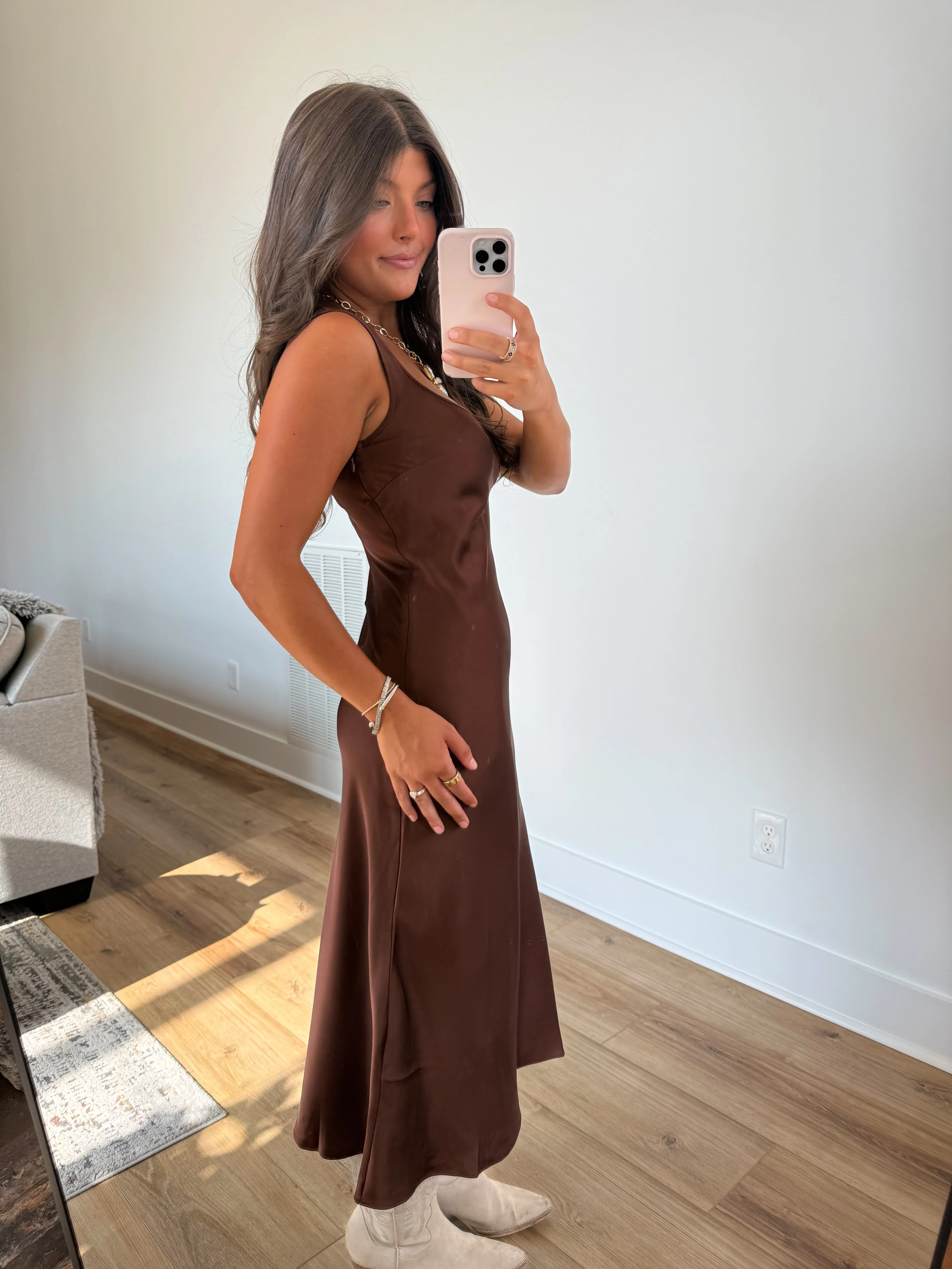 Espresso Slip Dress - Image 4