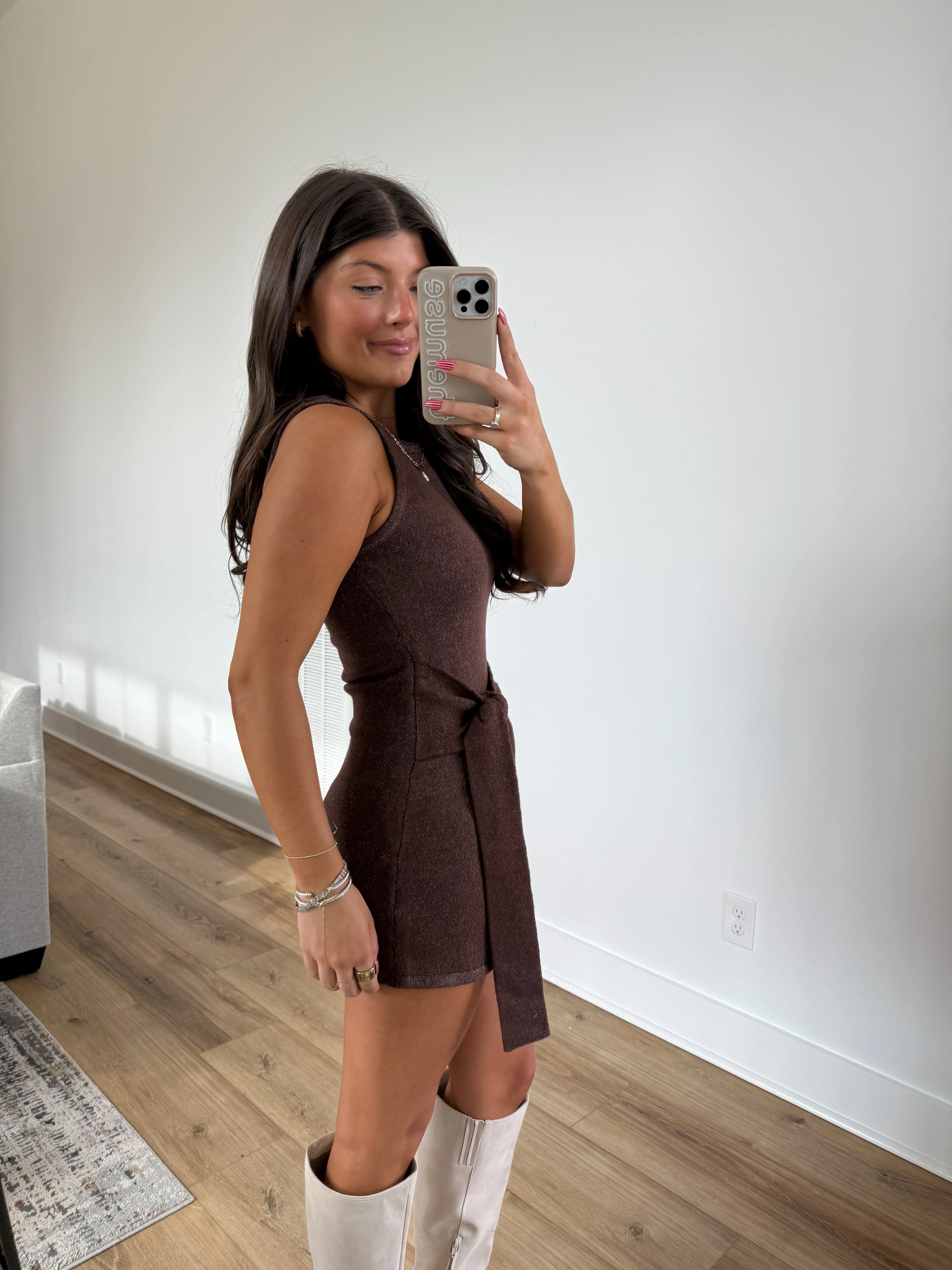 Espresso Tie Dress - Image 4