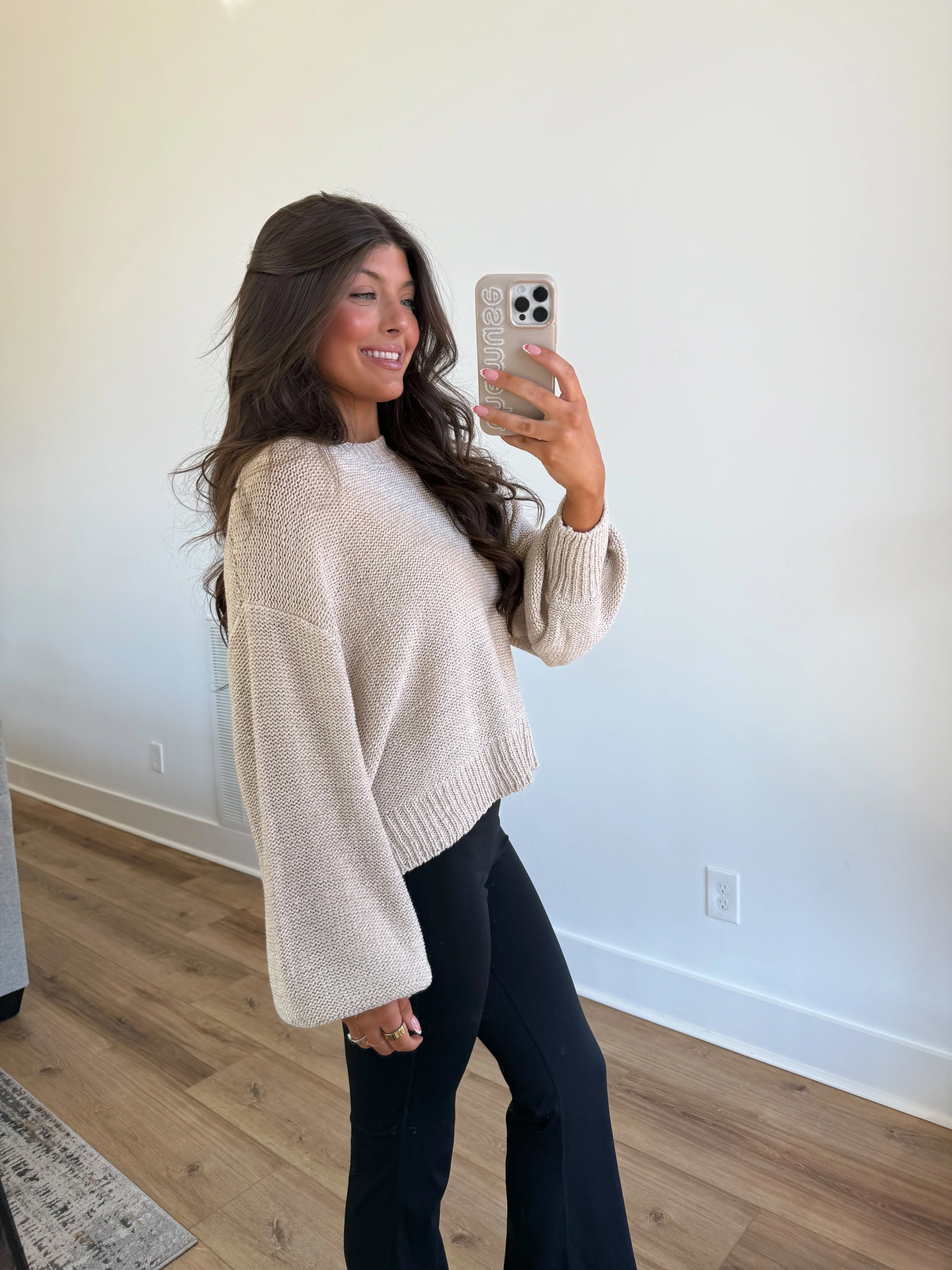 Essential Knit Sweater (Beige) - Image 3