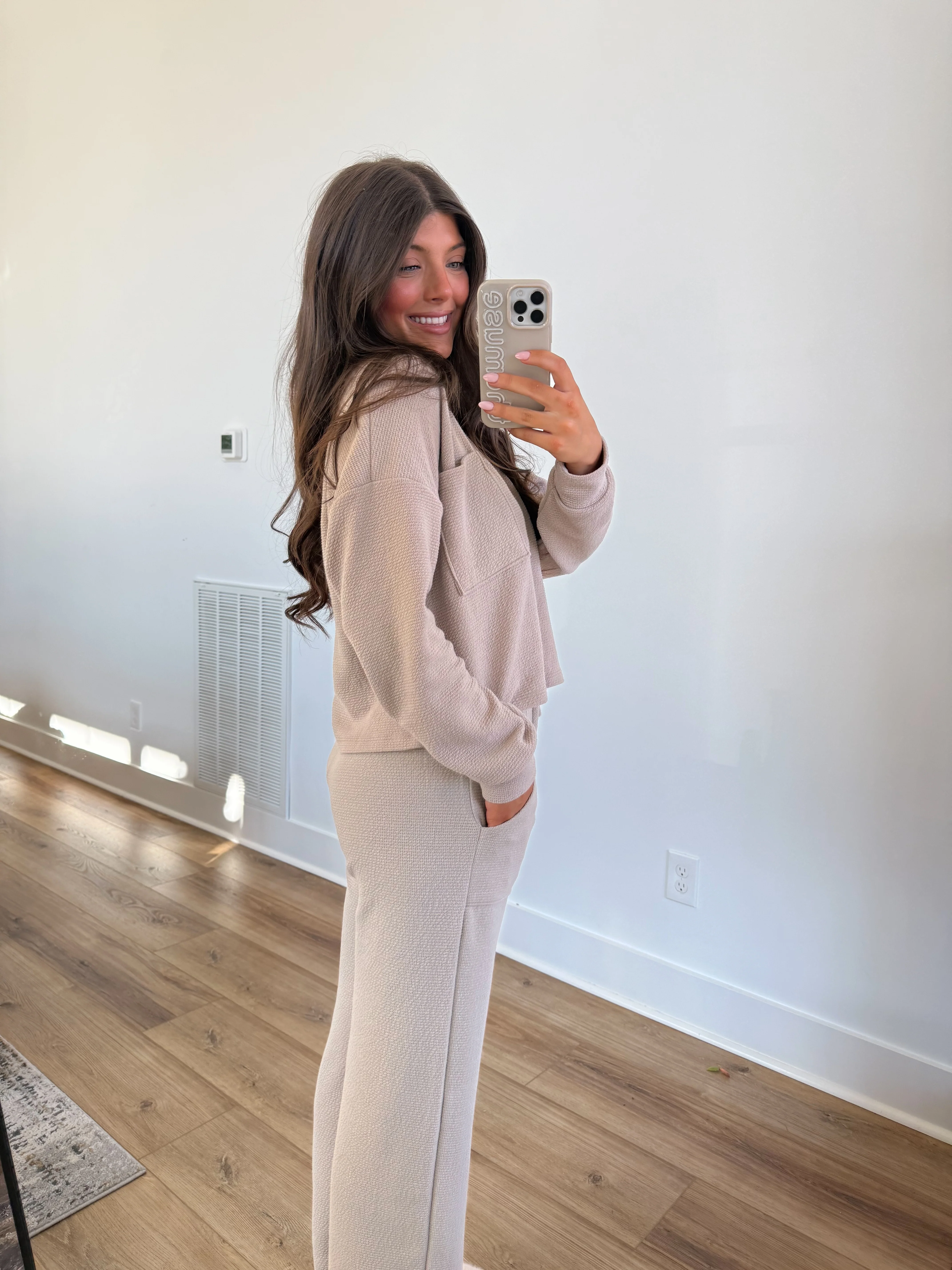 Essential Lounge Long Sleeve TOP (Taupe) - Image 4