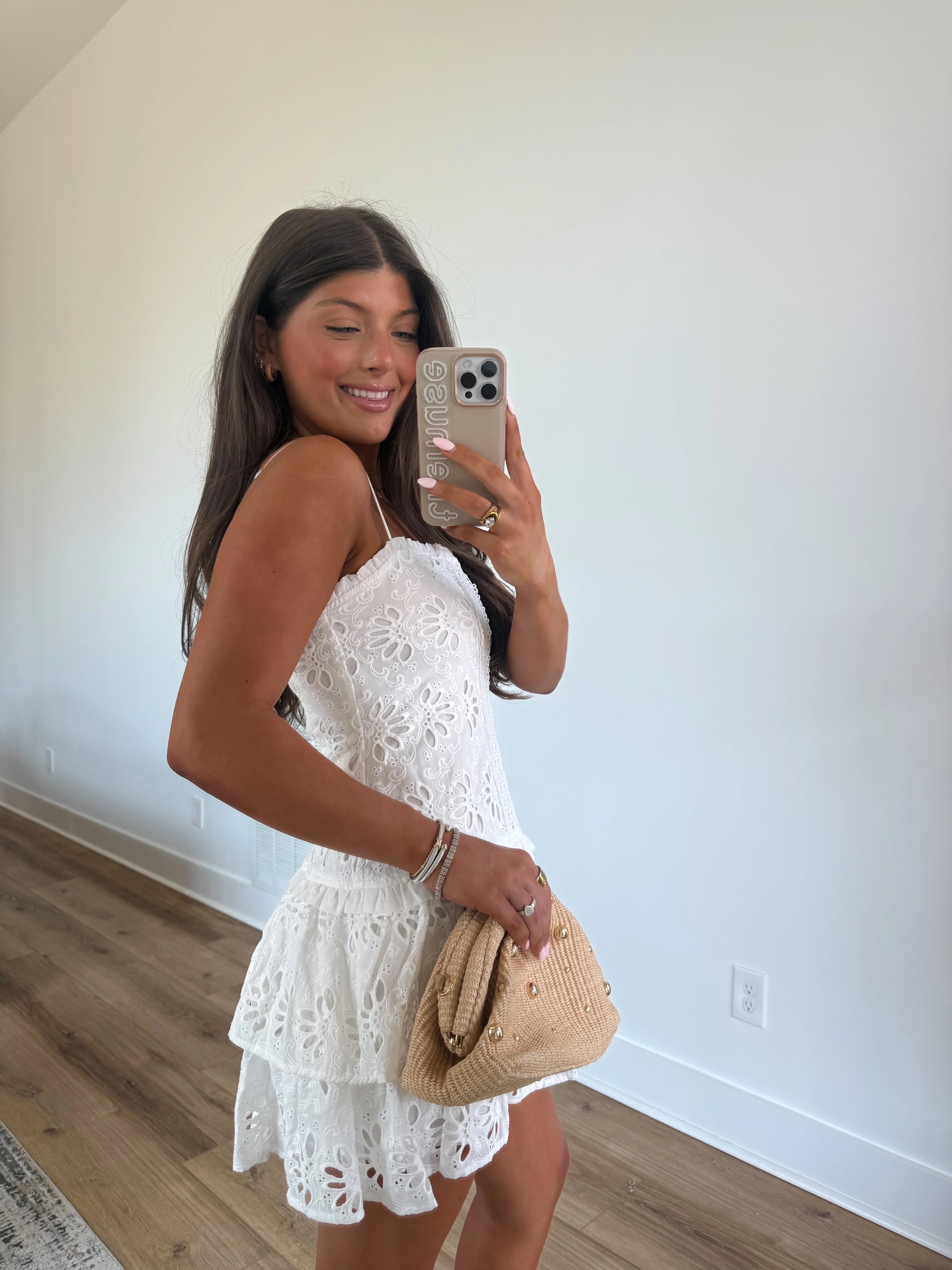 Eyelet Drop Waist Mini Dress - Image 3