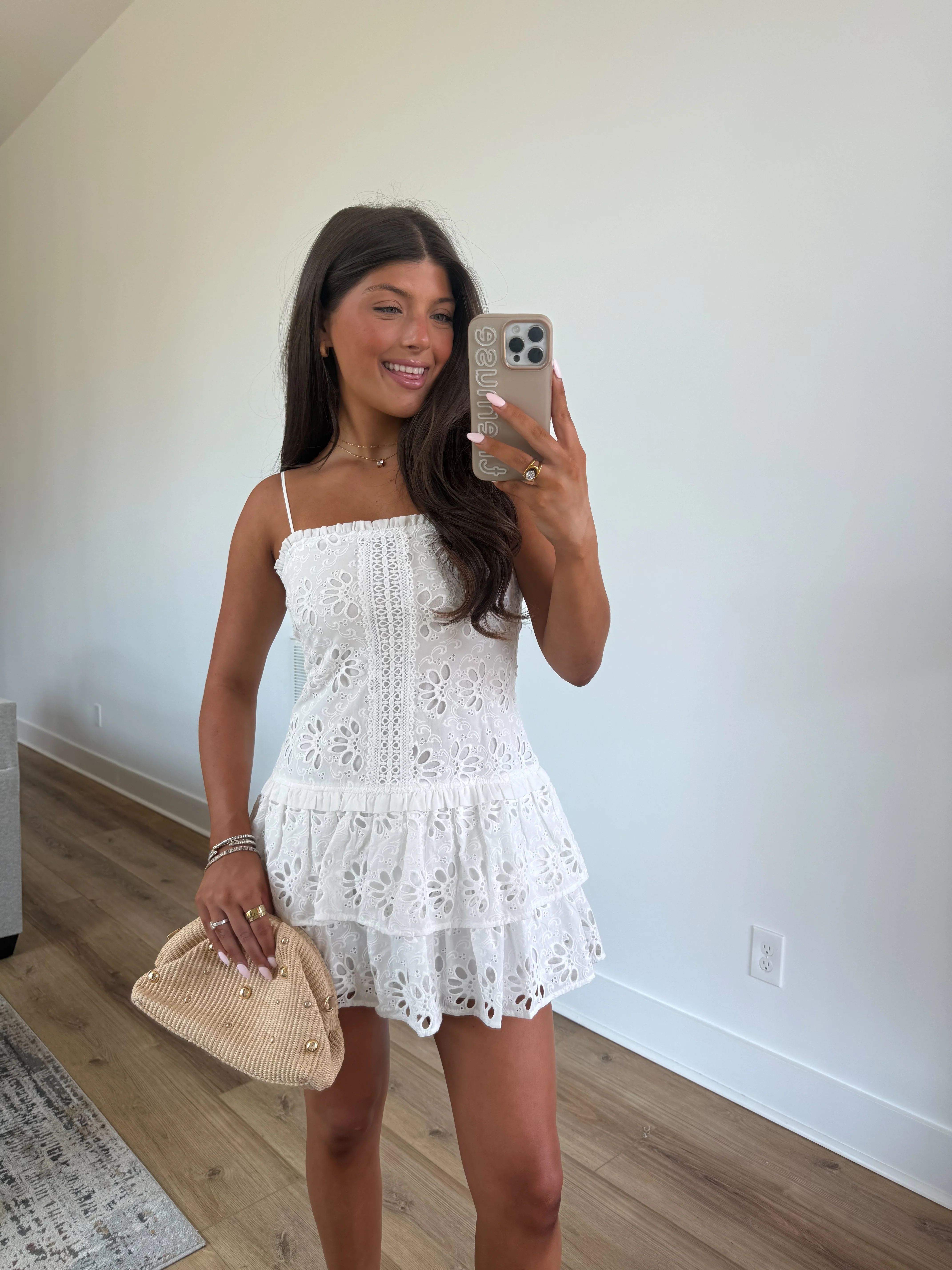 Eyelet Drop Waist Mini Dress - Image 4