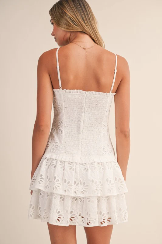 Eyelet Drop Waist Mini Dress - Image 7