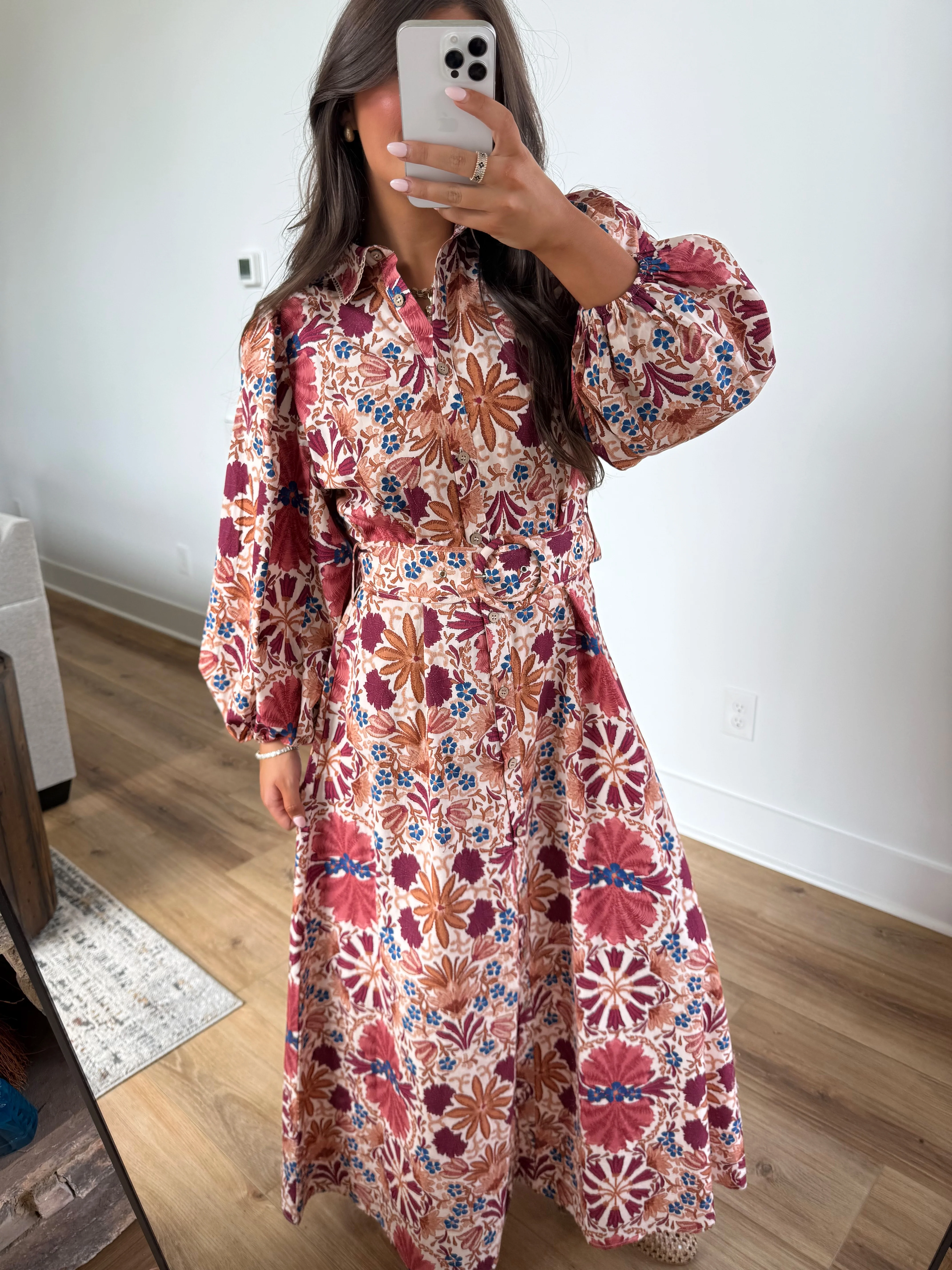 Floral Maxi Dress: Autumn Garden - Image 3