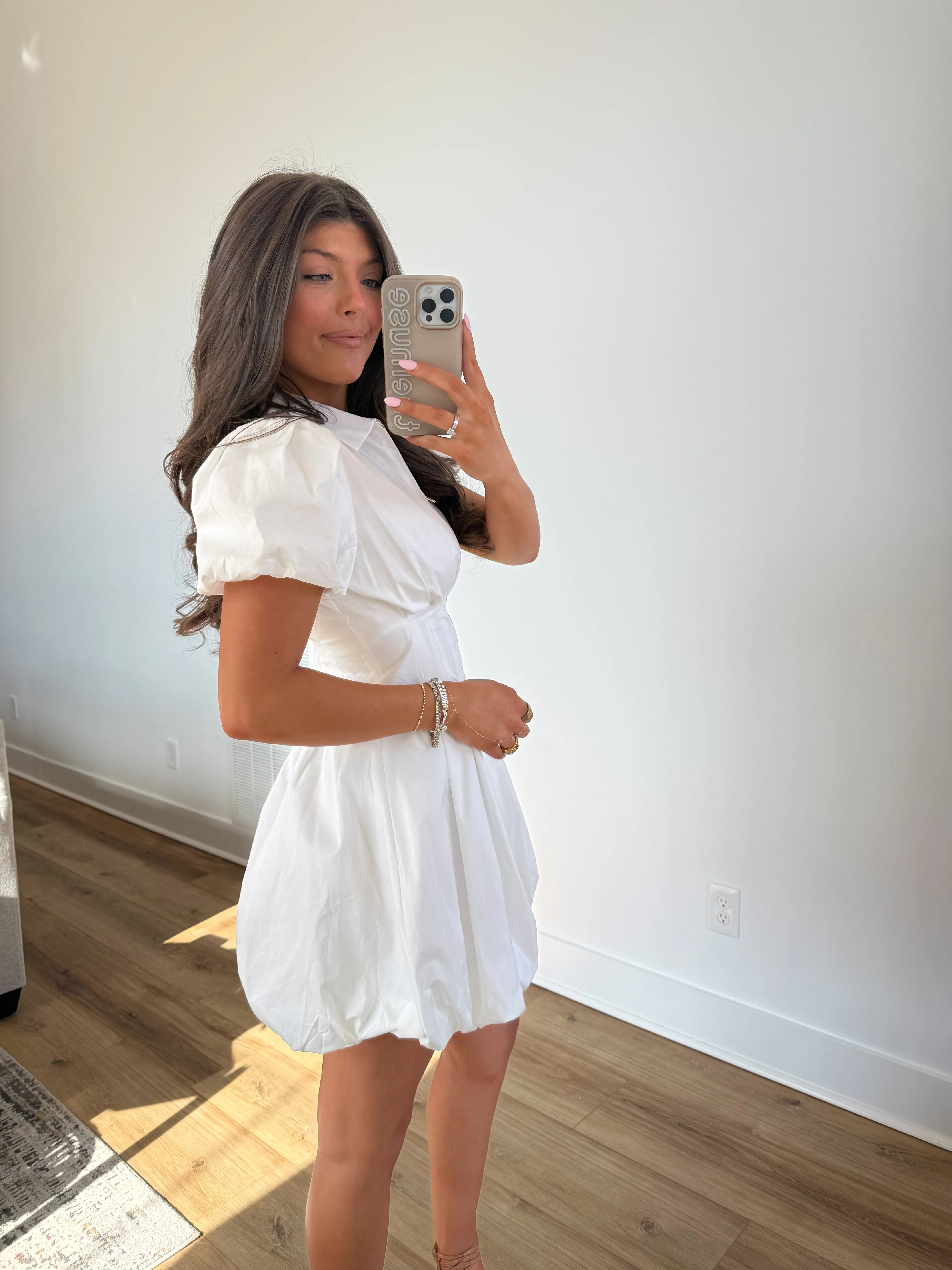Flutter Mini Dress (White) - Image 4