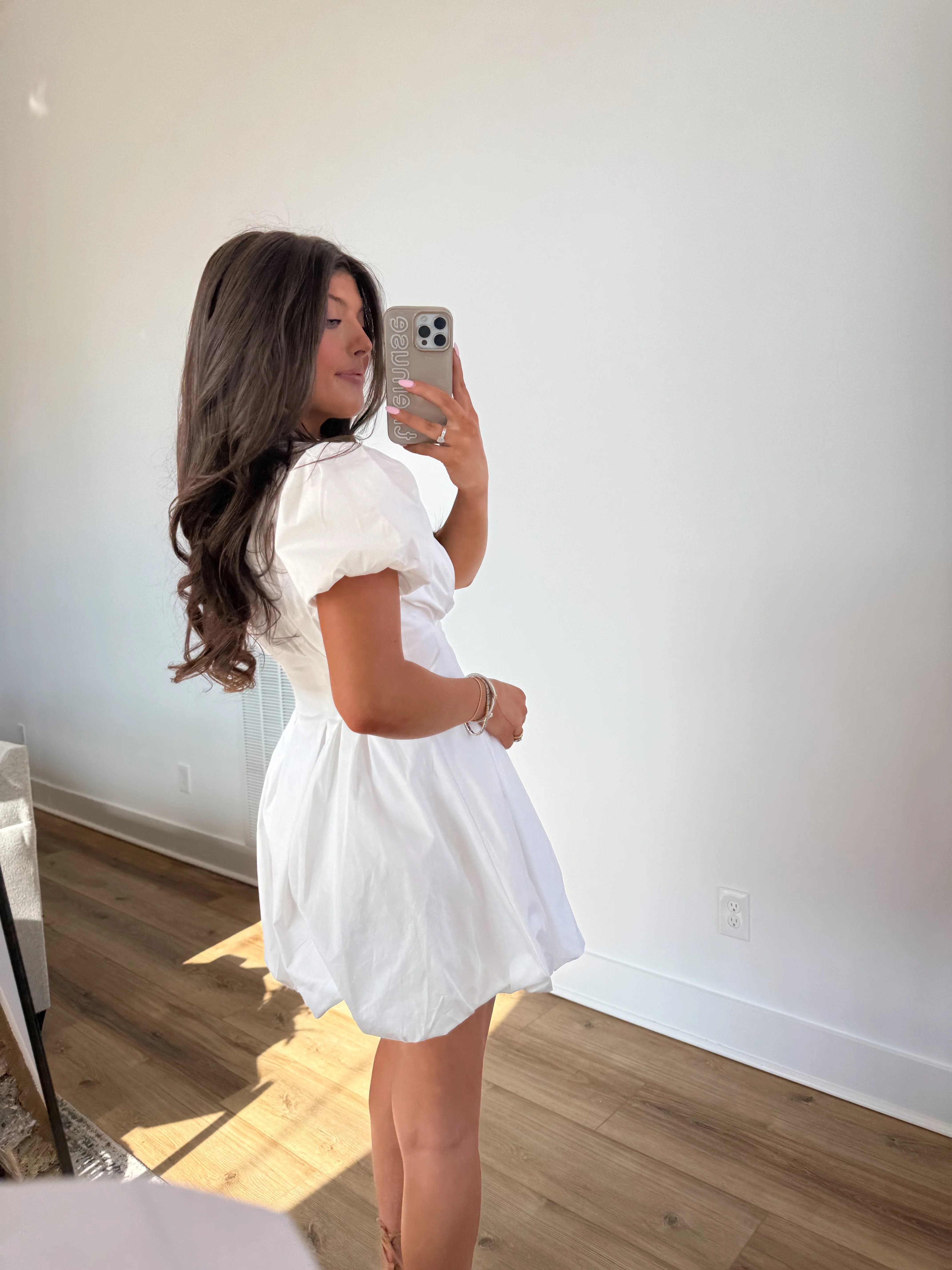 Flutter Mini Dress (White) - Image 5