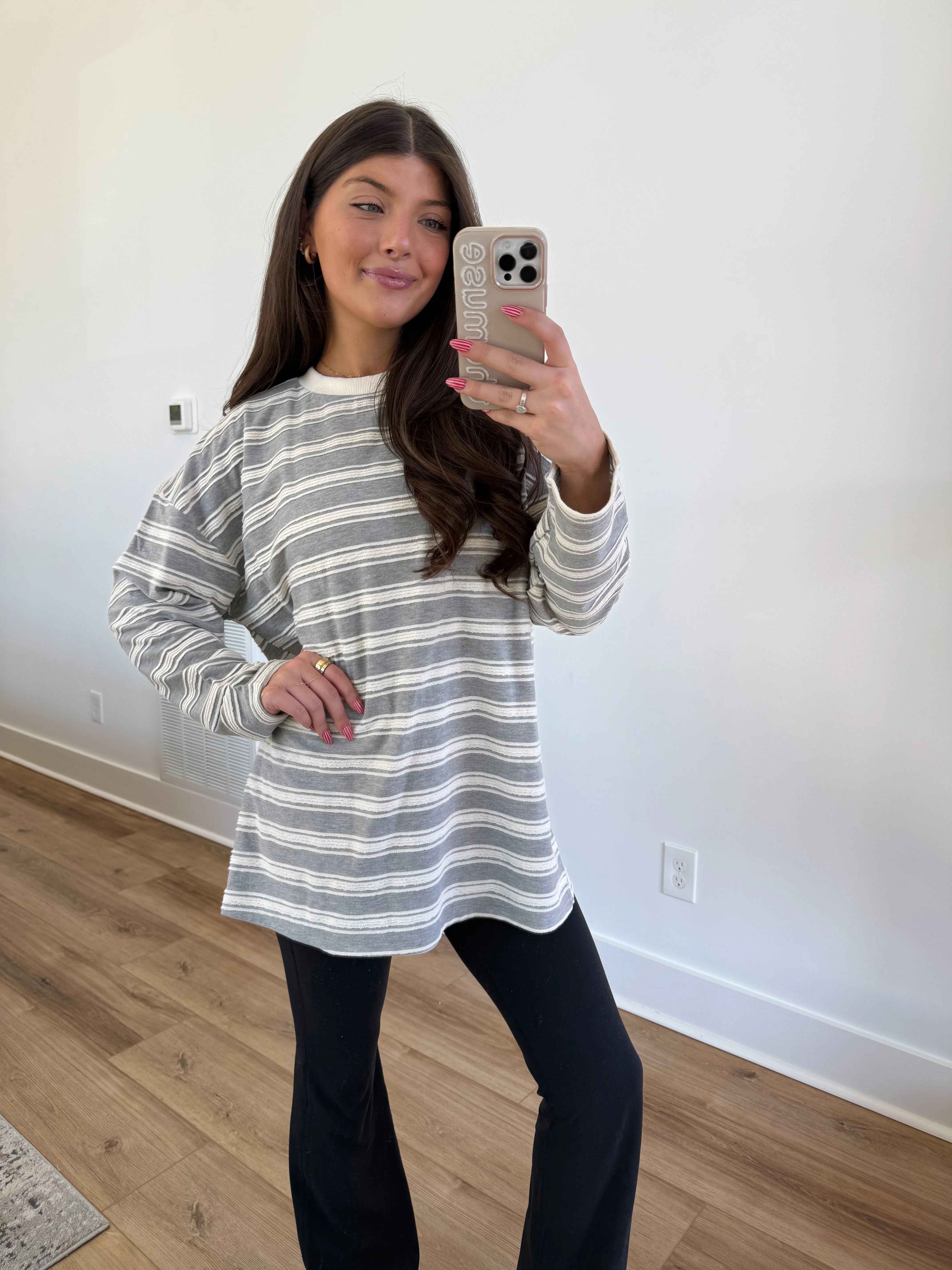 Frosted Stripe Top (Grey) - Image 2