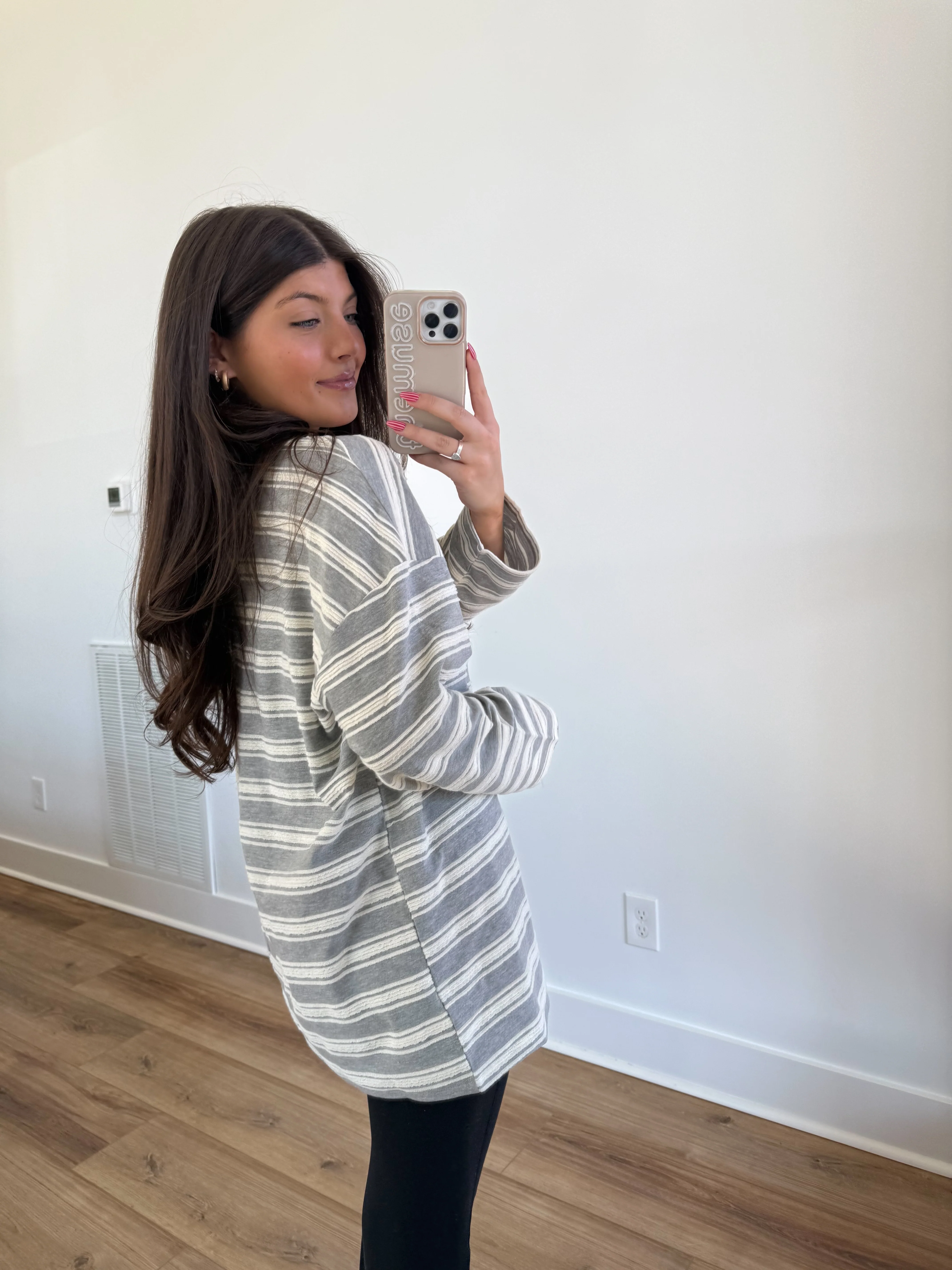 Frosted Stripe Top (Grey) - Image 3