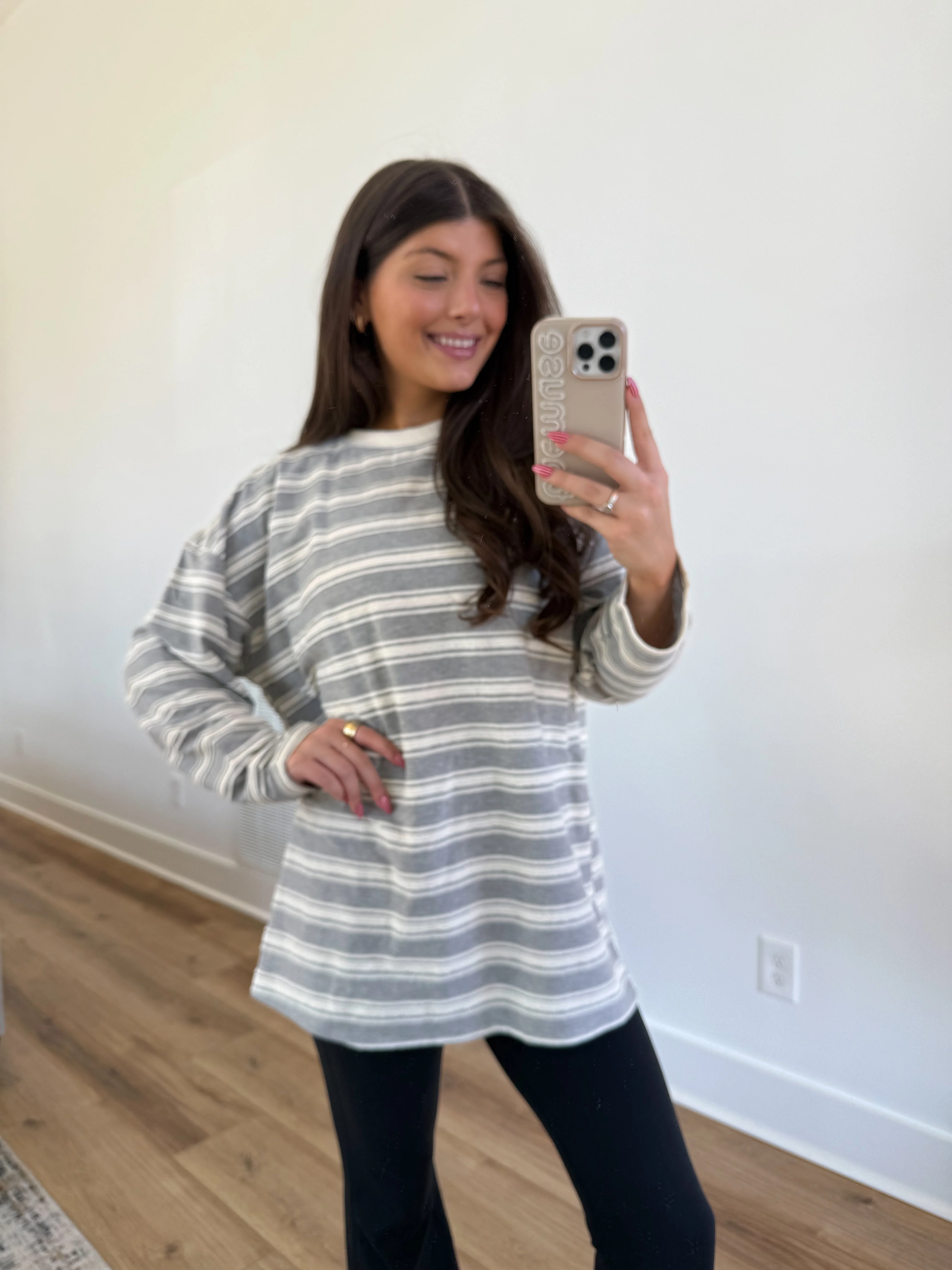 Frosted Stripe Top (Grey) - Image 4