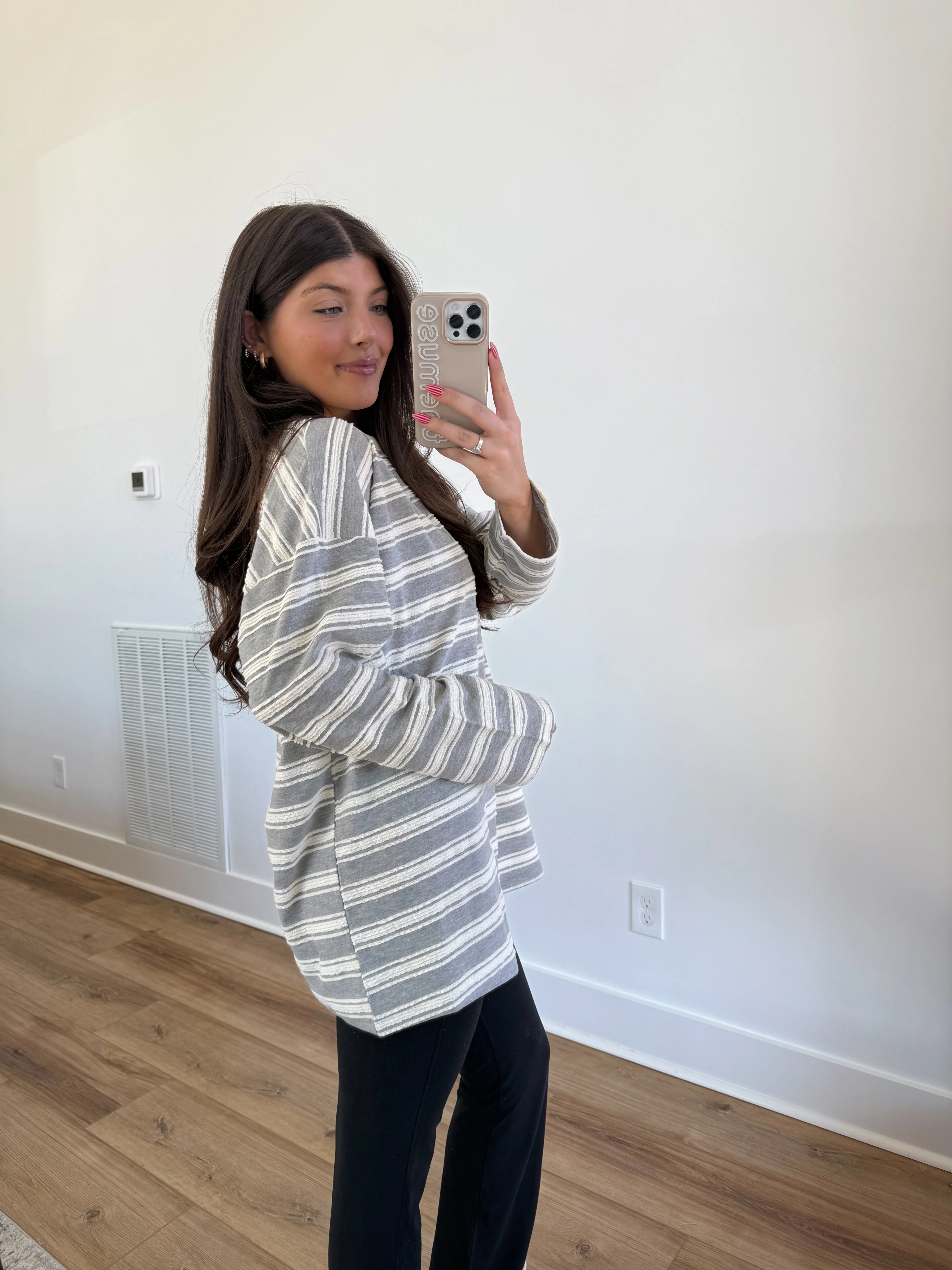 Frosted Stripe Top (Grey) - Image 5