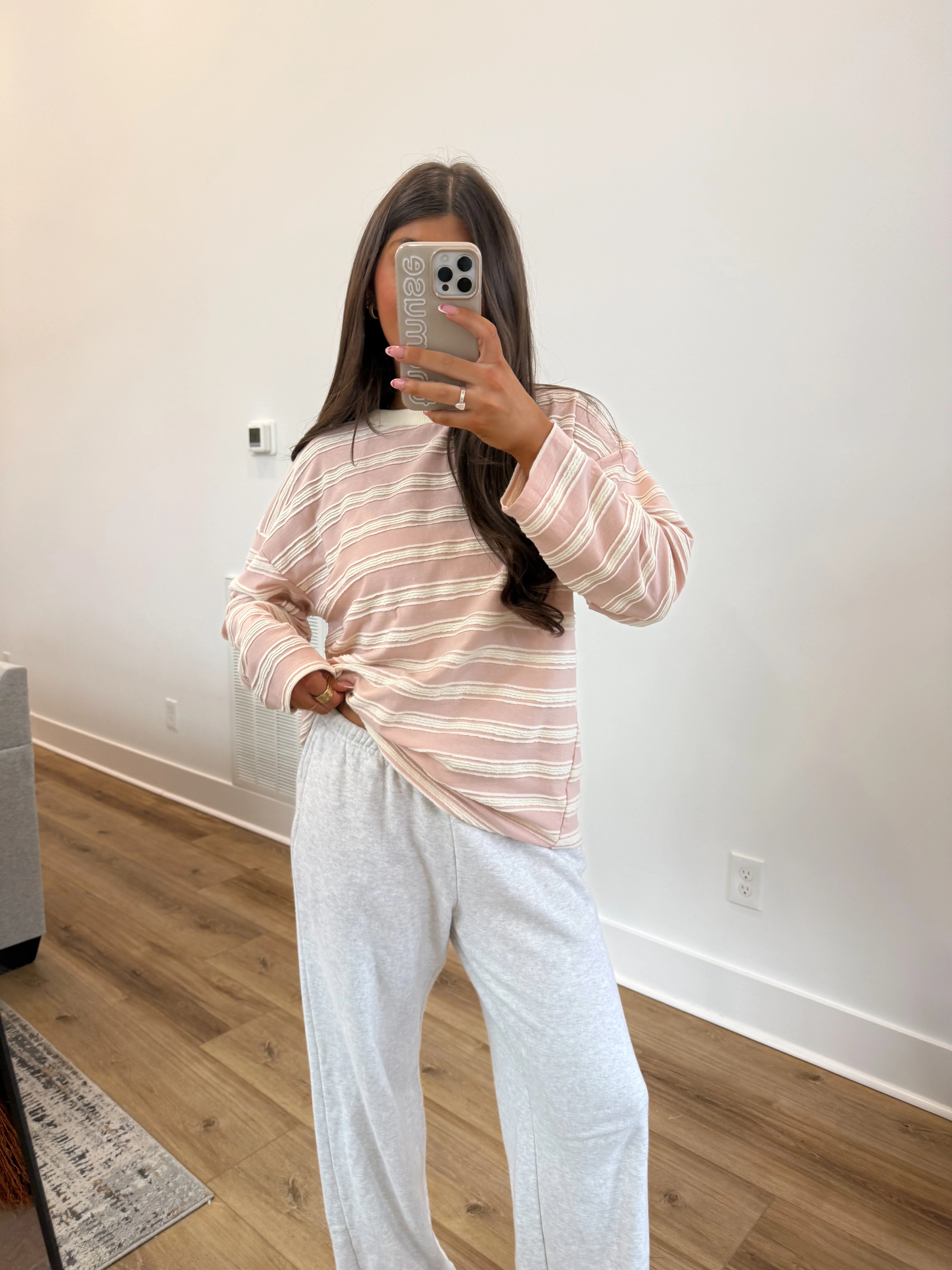 Frosted Stripe Top (Pink) - Image 2