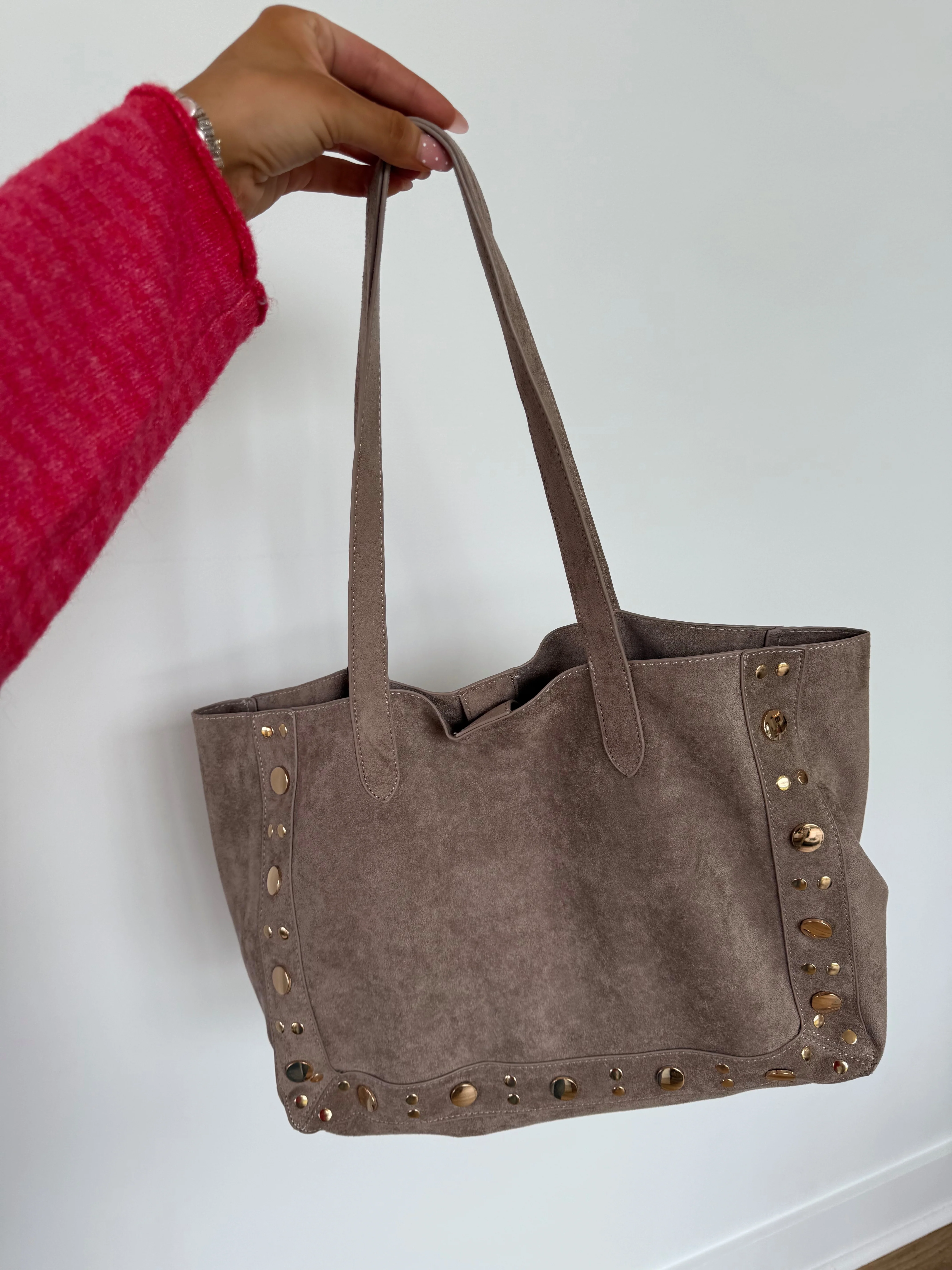 Gilmore Suede Tote (Taupe) - Image 3