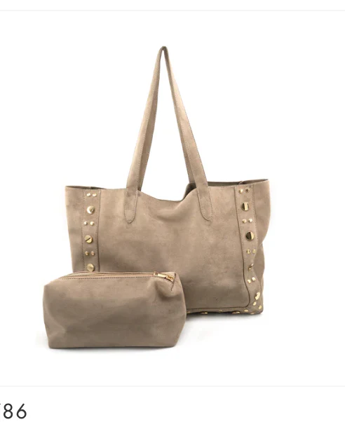 Gilmore Suede Tote (Taupe) - Image 4