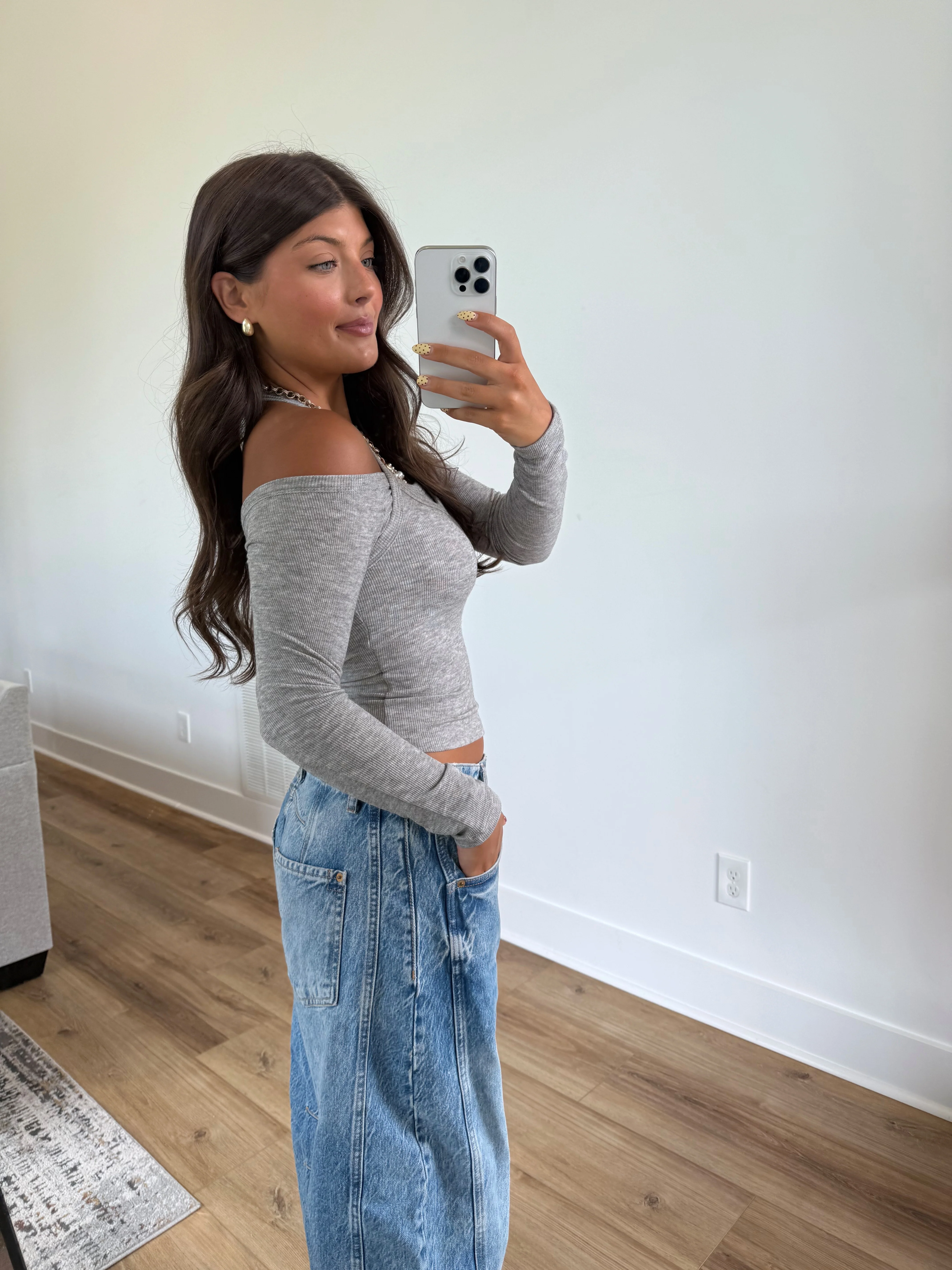 Grey Double Layer Top - Image 2