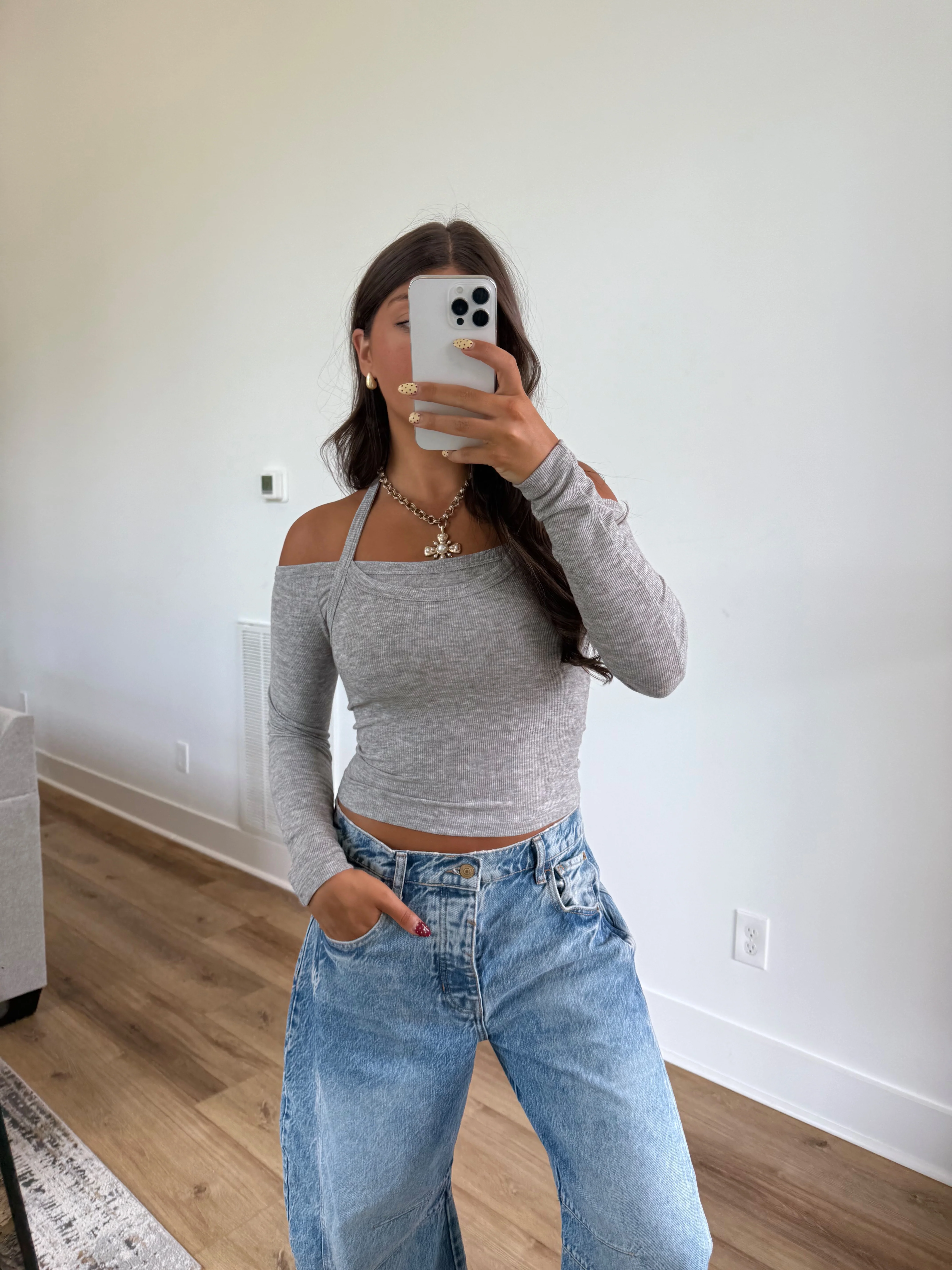 Grey Double Layer Top - Image 4