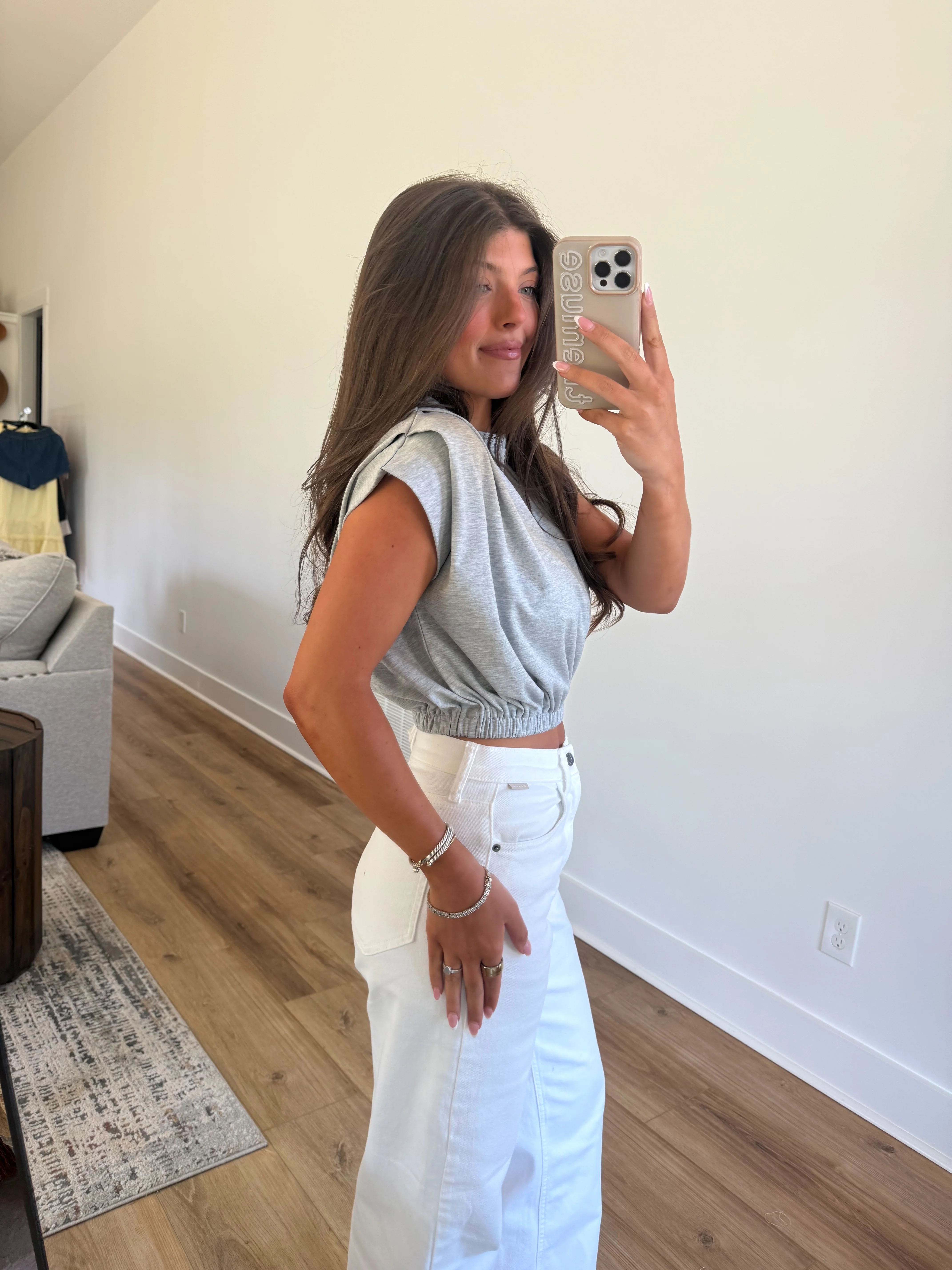 Grey Staple Muscle Top - Image 2
