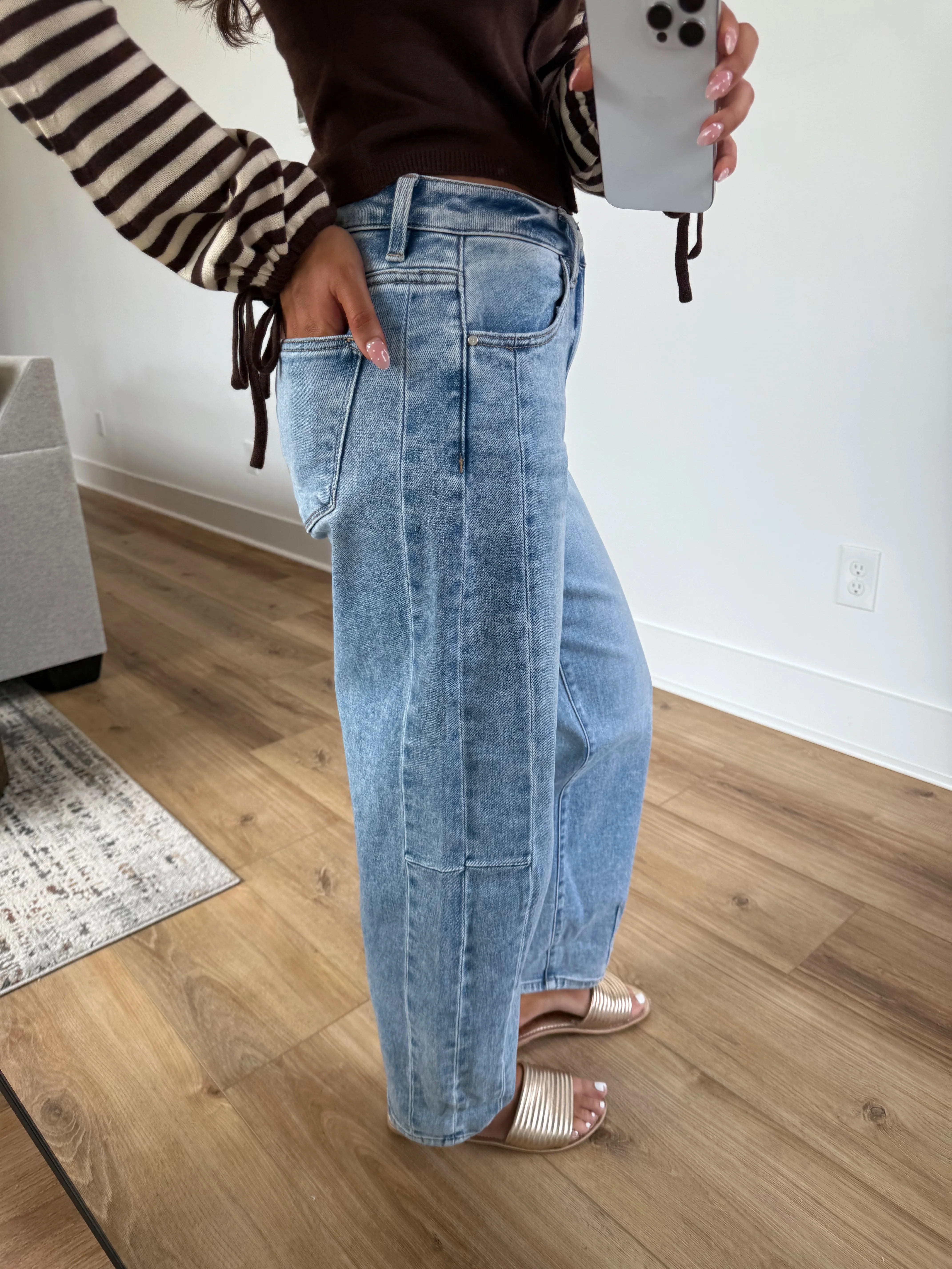 High Rise Barrel Jeans - Image 3