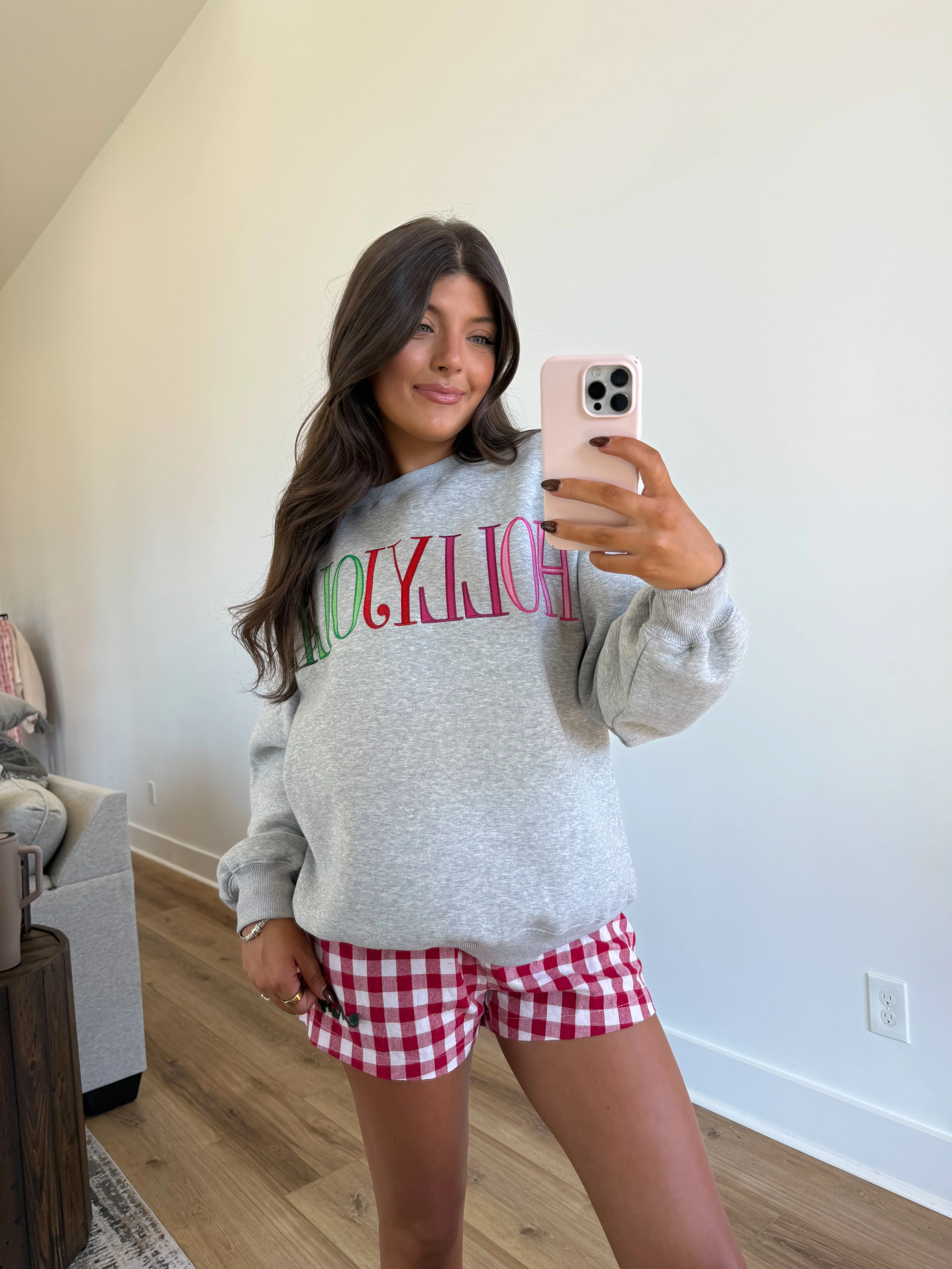 Holly Jolly Crewneck (Grey) - Image 4