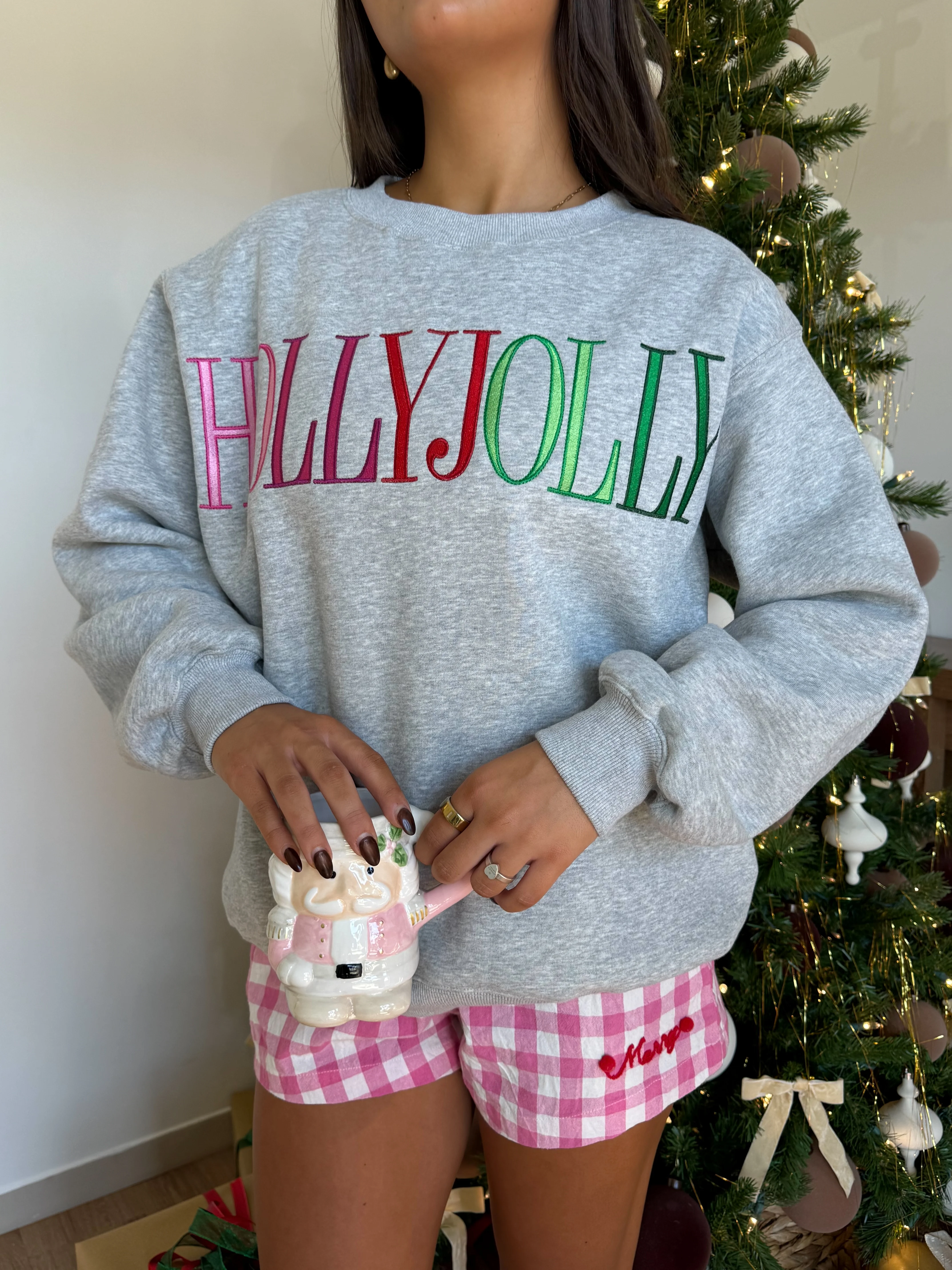Holly Jolly Crewneck (Grey) - Image 7
