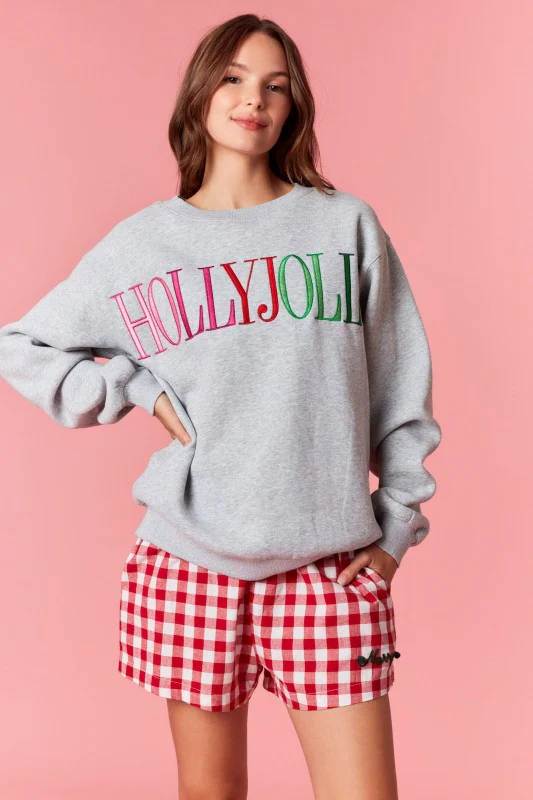 Holly Jolly Crewneck (Grey) - Image 8