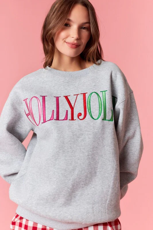 Holly Jolly Crewneck (Grey) - Image 9