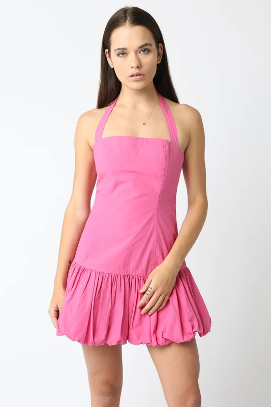 Hot Pink Spring Rose Mini Dress - Image 5