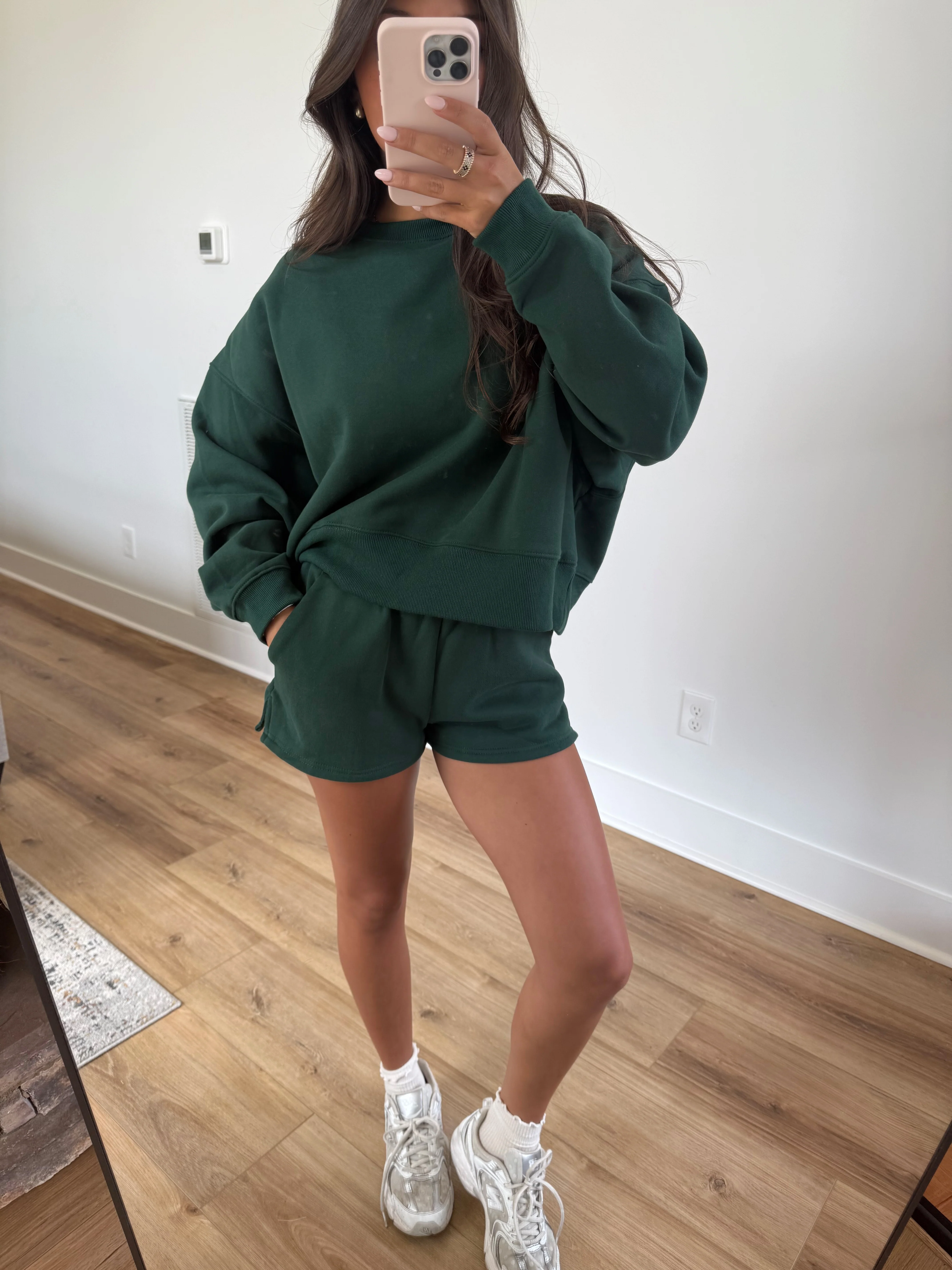 Hunter Green Sweatshort Set - Image 2