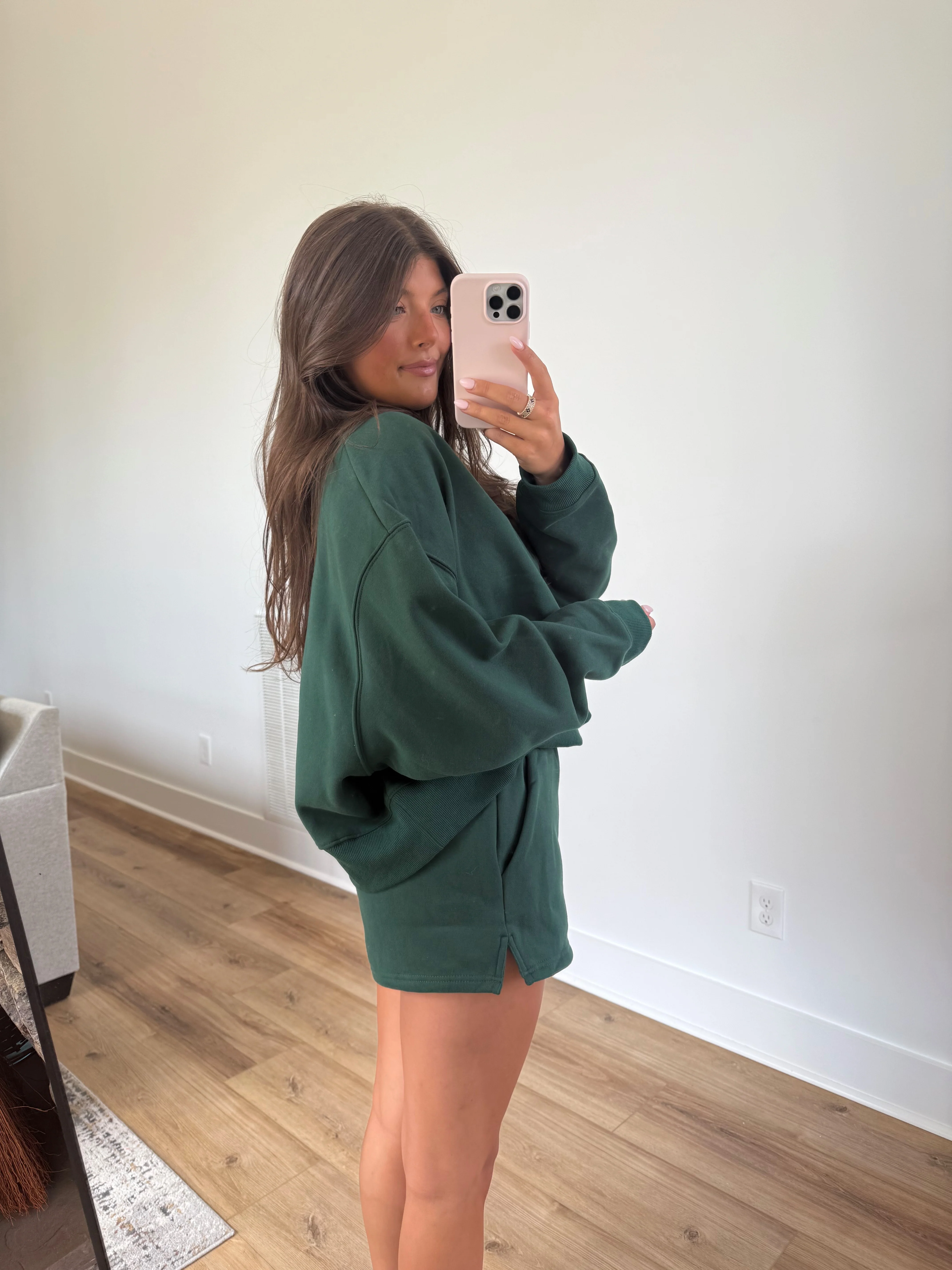 Hunter Green Sweatshort Set - Image 4