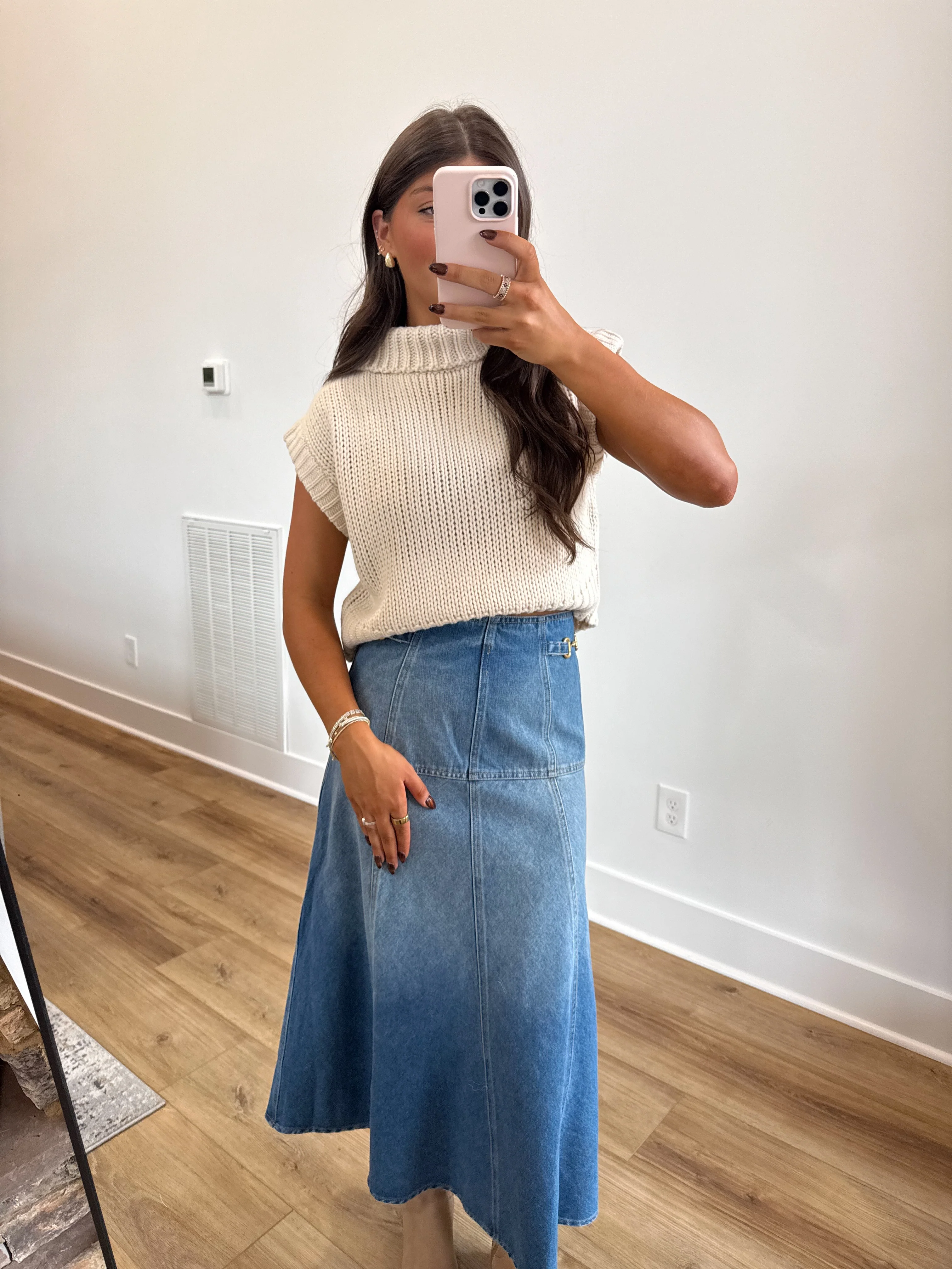 In The Details Denim Midi Skirt - Image 5