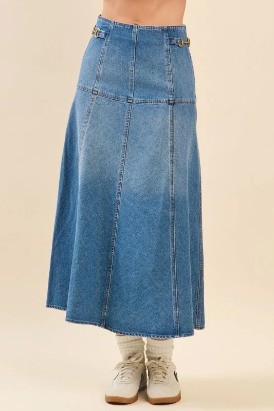 In The Details Denim Midi Skirt - Image 7