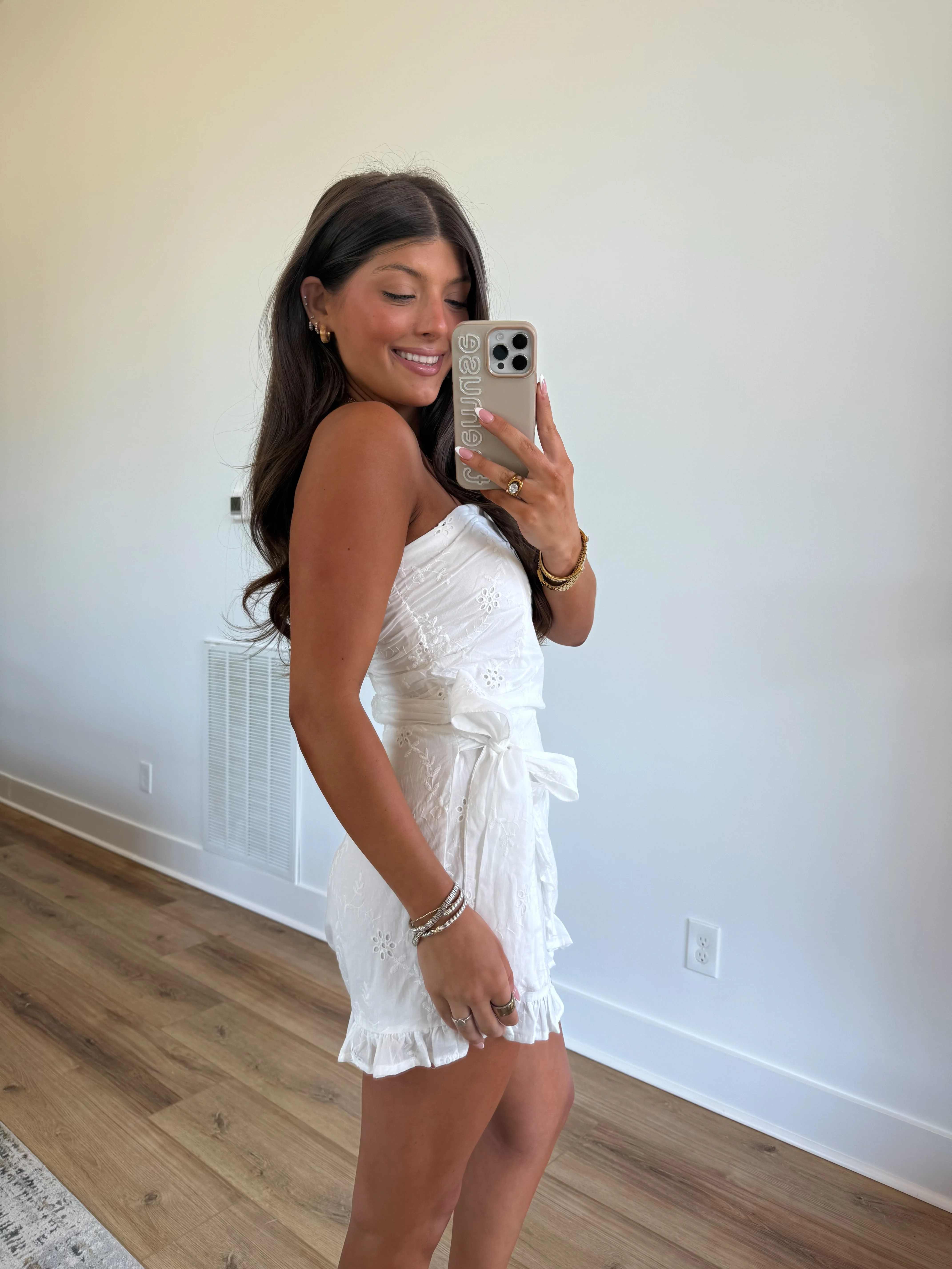 Ivory Eyelet Wrap Romper - Image 3