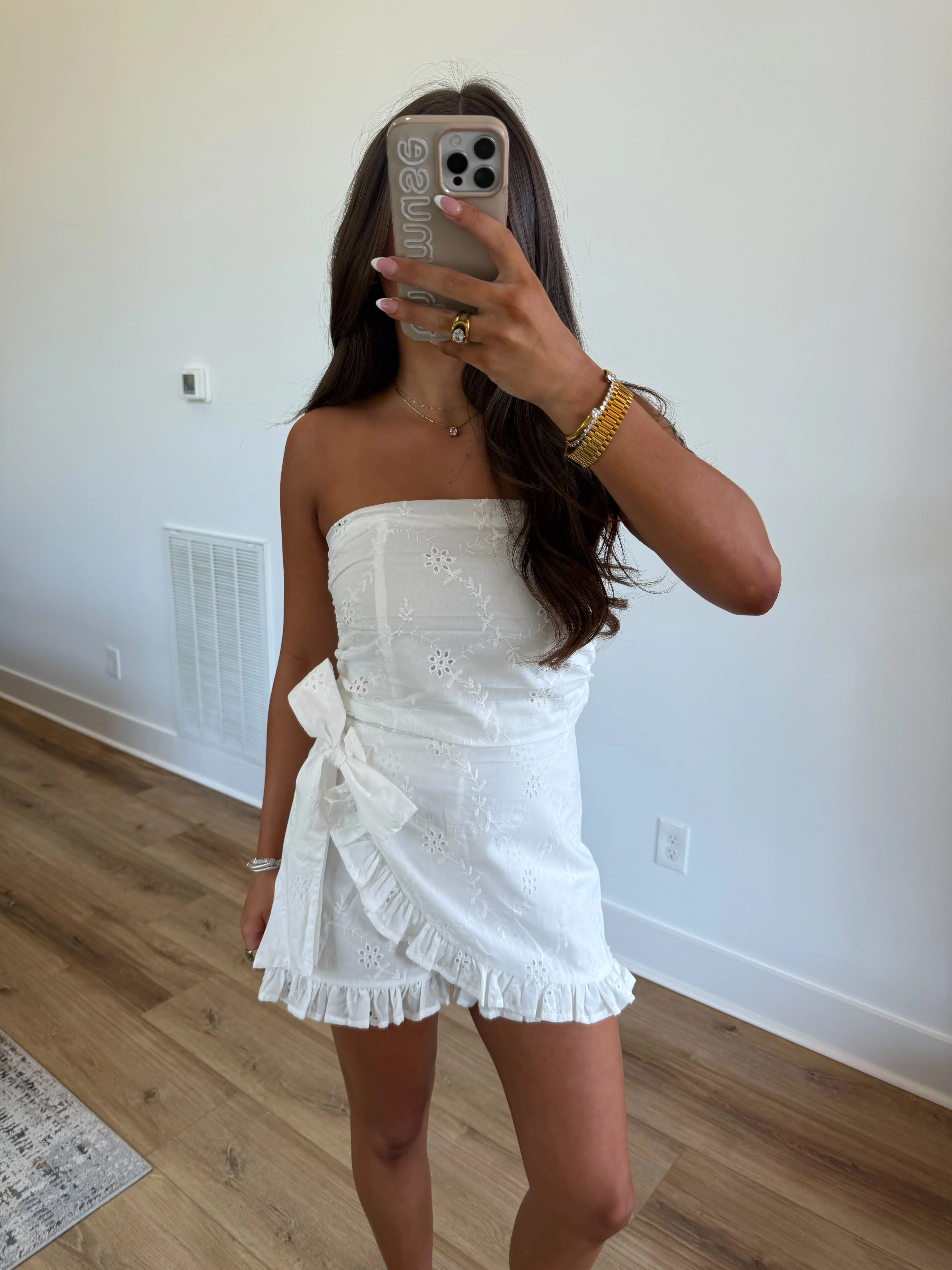 Ivory Eyelet Wrap Romper - Image 5