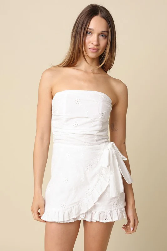 Ivory Eyelet Wrap Romper - Image 7