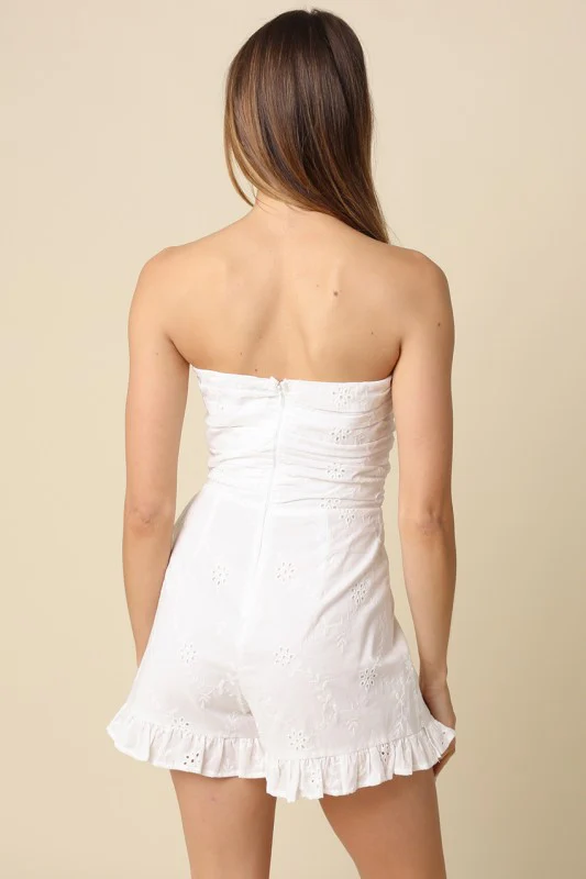 Ivory Eyelet Wrap Romper - Image 8