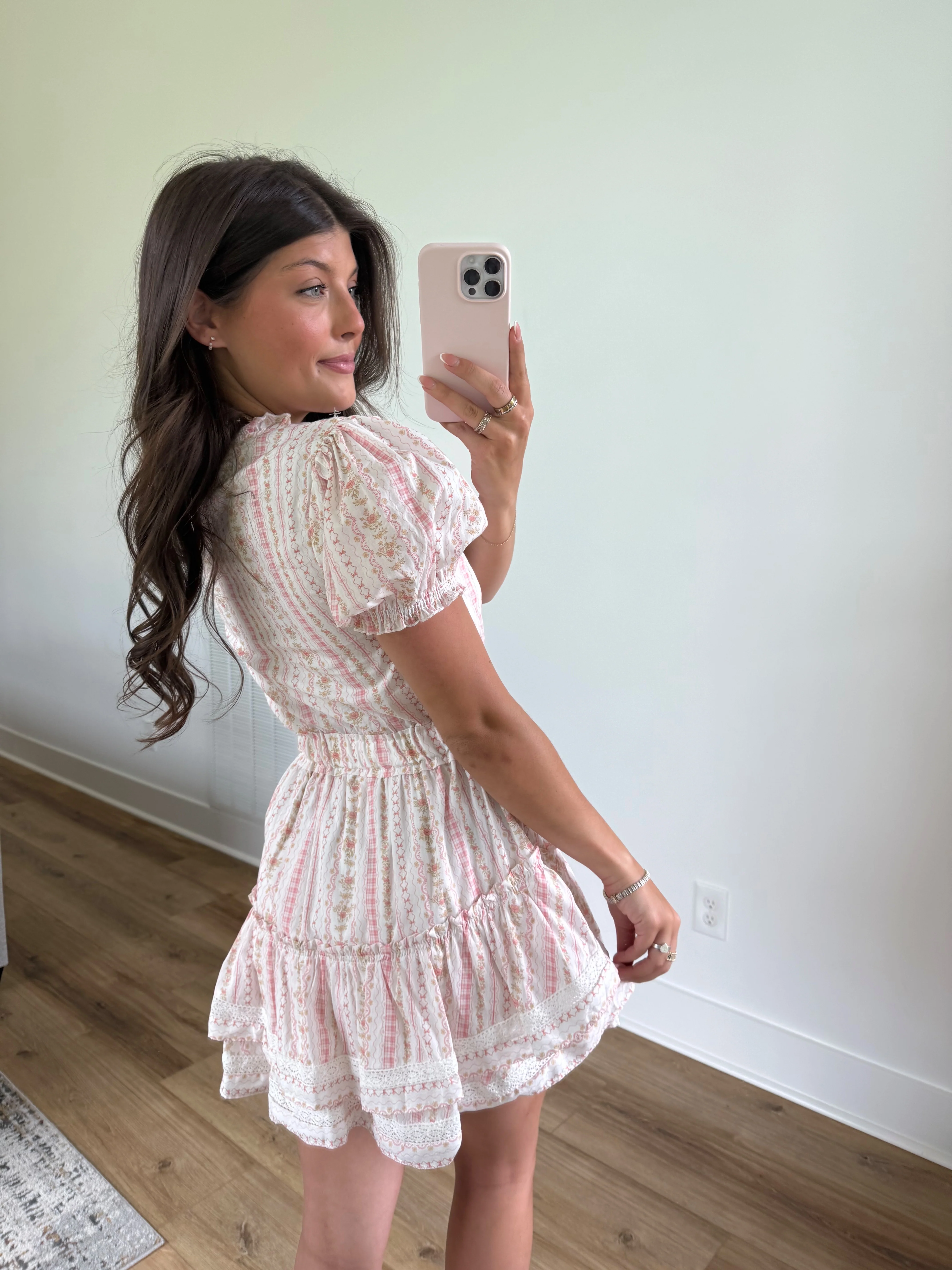 Krissy Pink Fancy Mini Dress - Image 3
