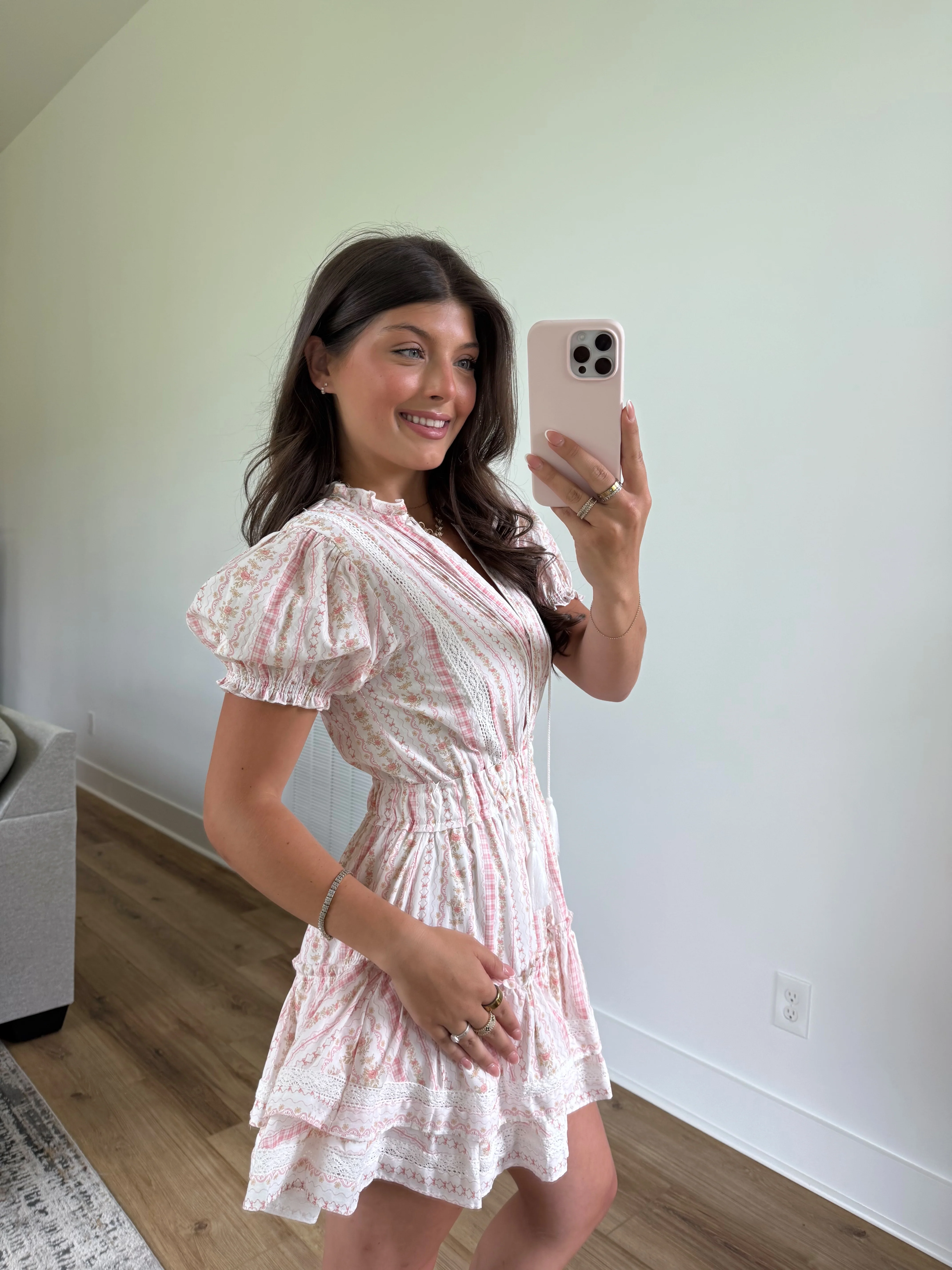Krissy Pink Fancy Mini Dress - Image 7