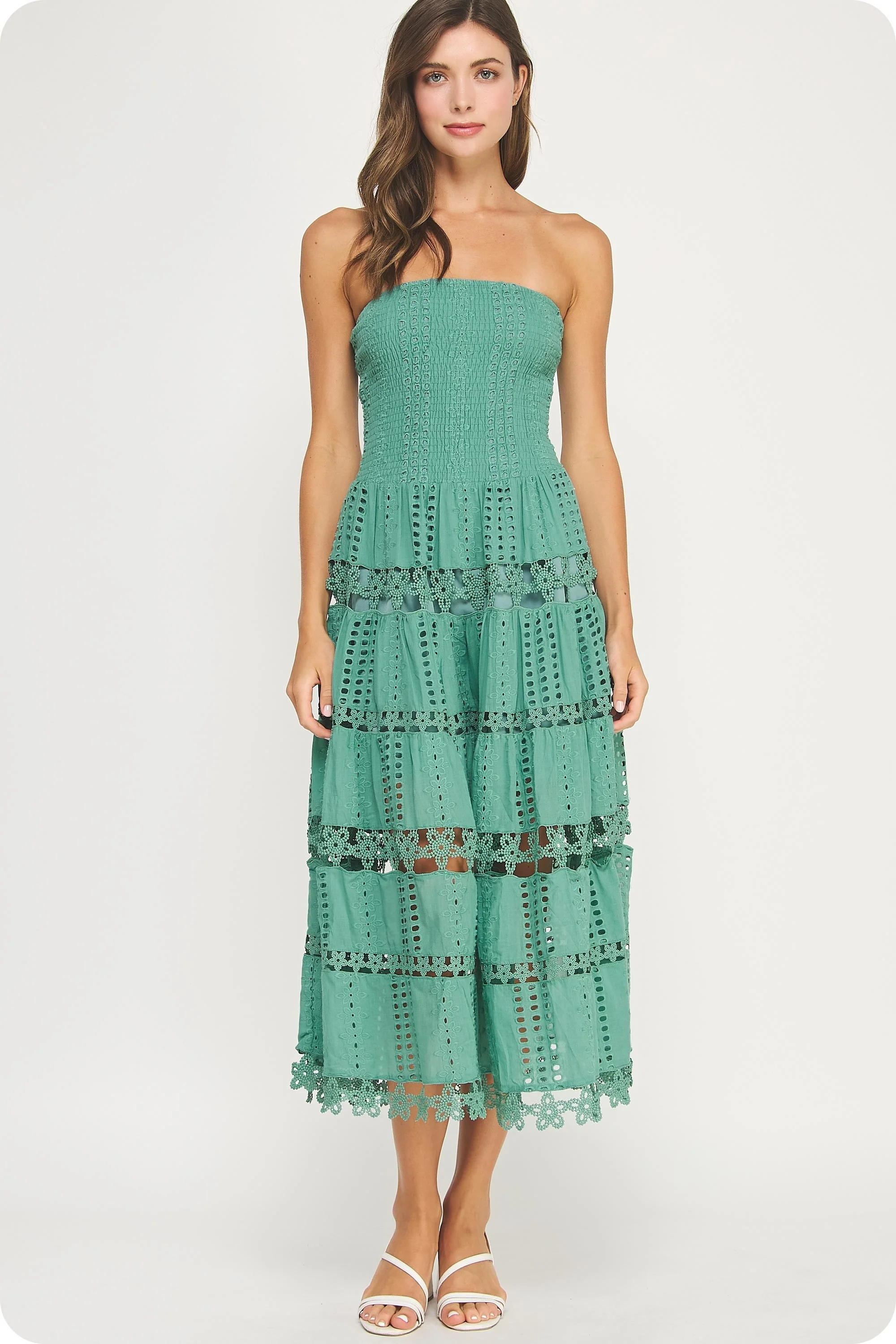 Lace Soirée Dress (Kelly Green) - Image 4