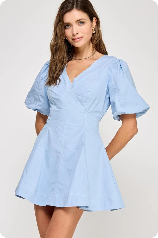 Laci Mini Dress (Sky Blue) - Image 6