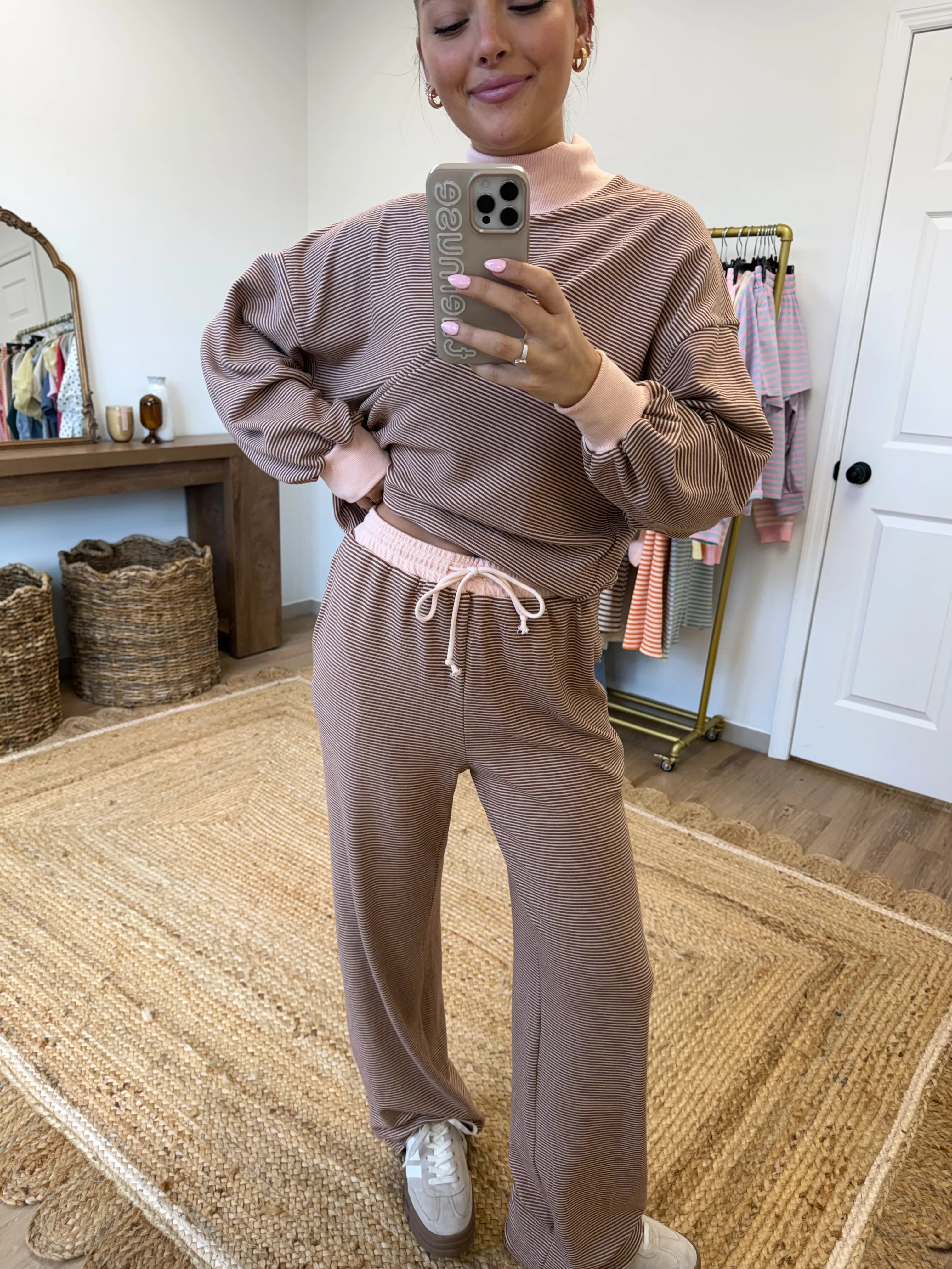 Latte Stripe Lounge Set - Image 4
