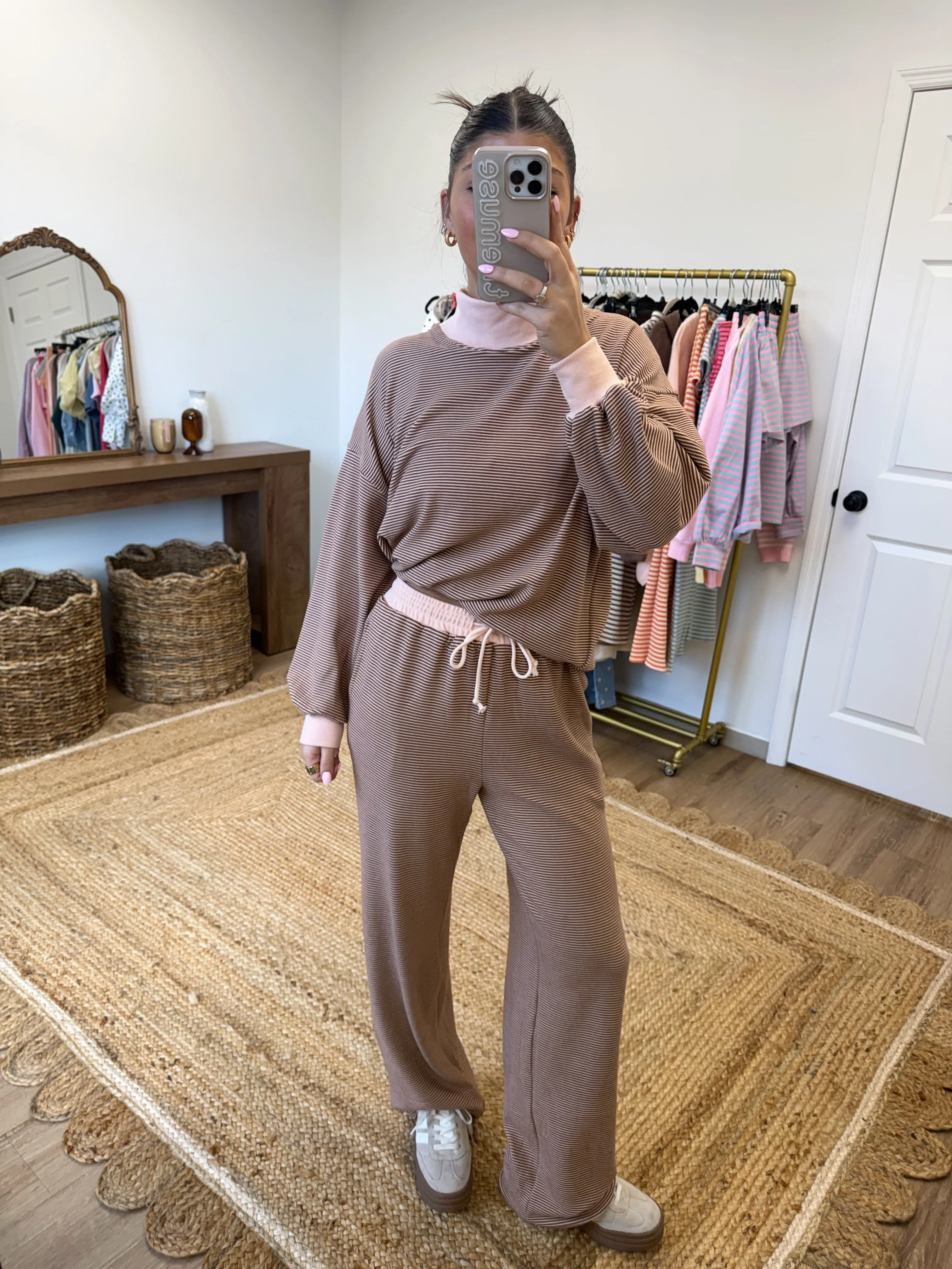 Latte Stripe Lounge Set - Image 5