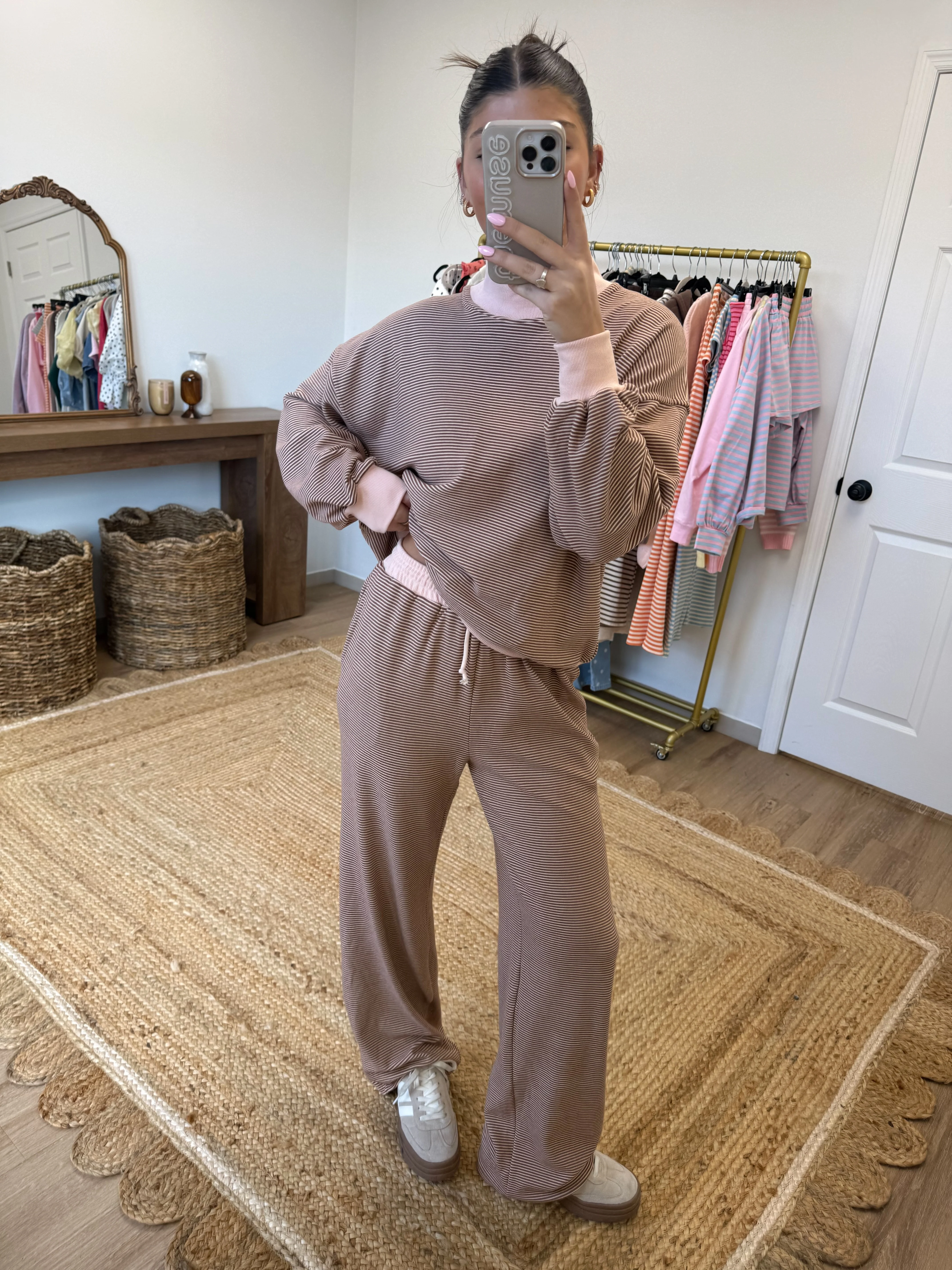Latte Stripe Lounge Set - Image 7