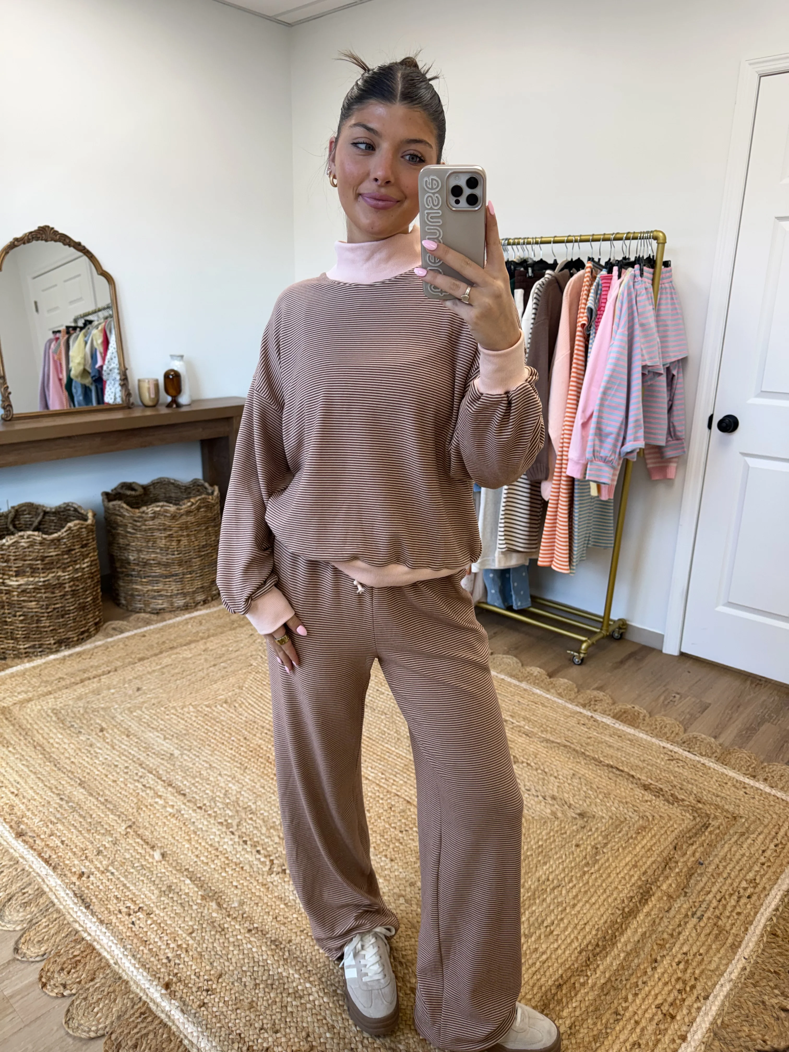 Latte Stripe Lounge Set - Image 8