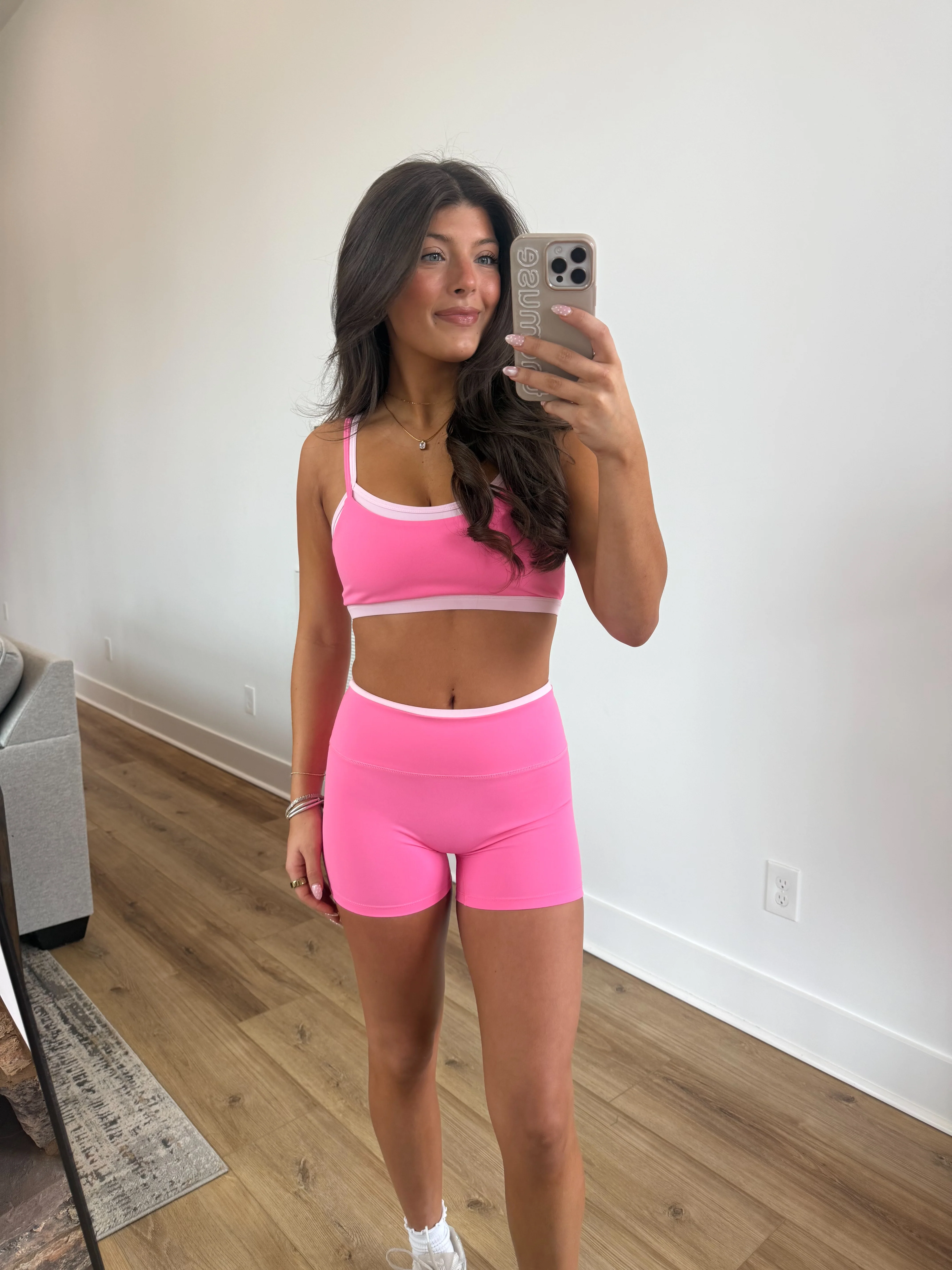 Layered Biker Shorts (Hot Pink) - Image 3