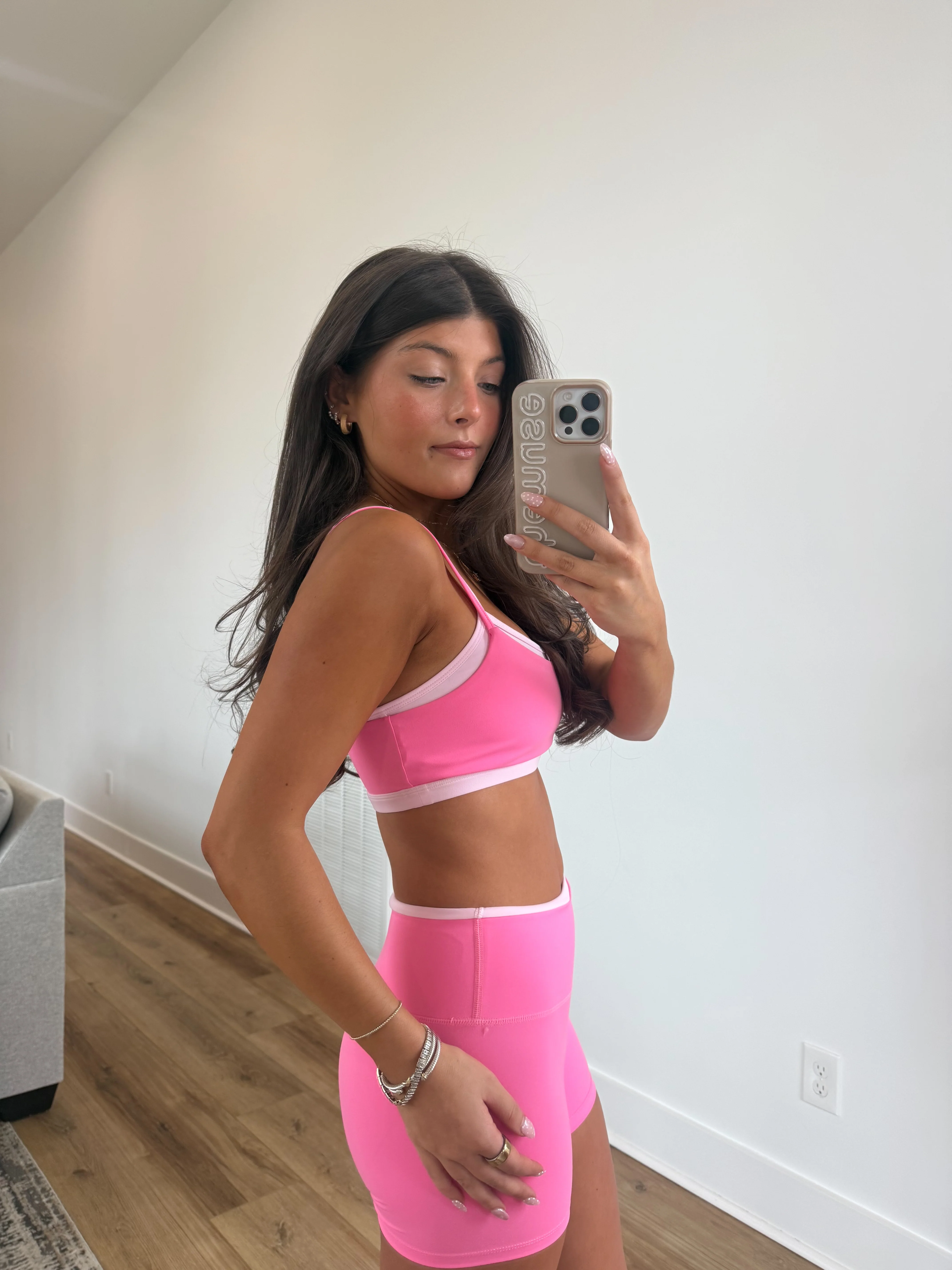 Layered Sports Bra (Hot Pink) - Image 3